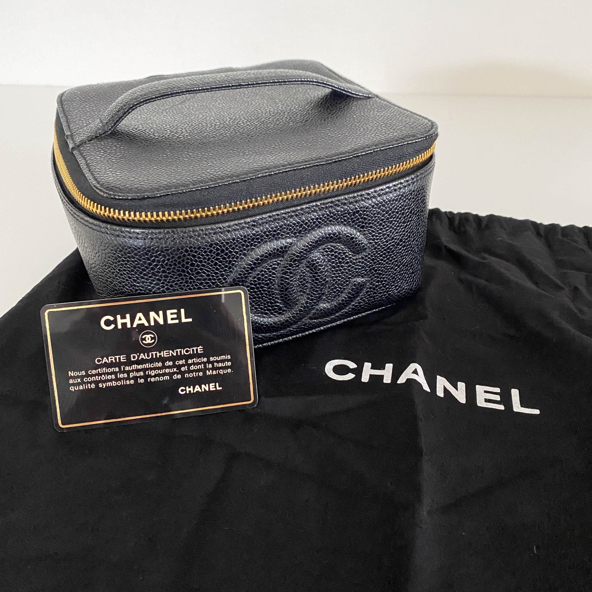 CHANEL Caviar CC Vanity Cosmetic Case Black, in , Sold by HIVE PRELOVED - Handle Bags, ,