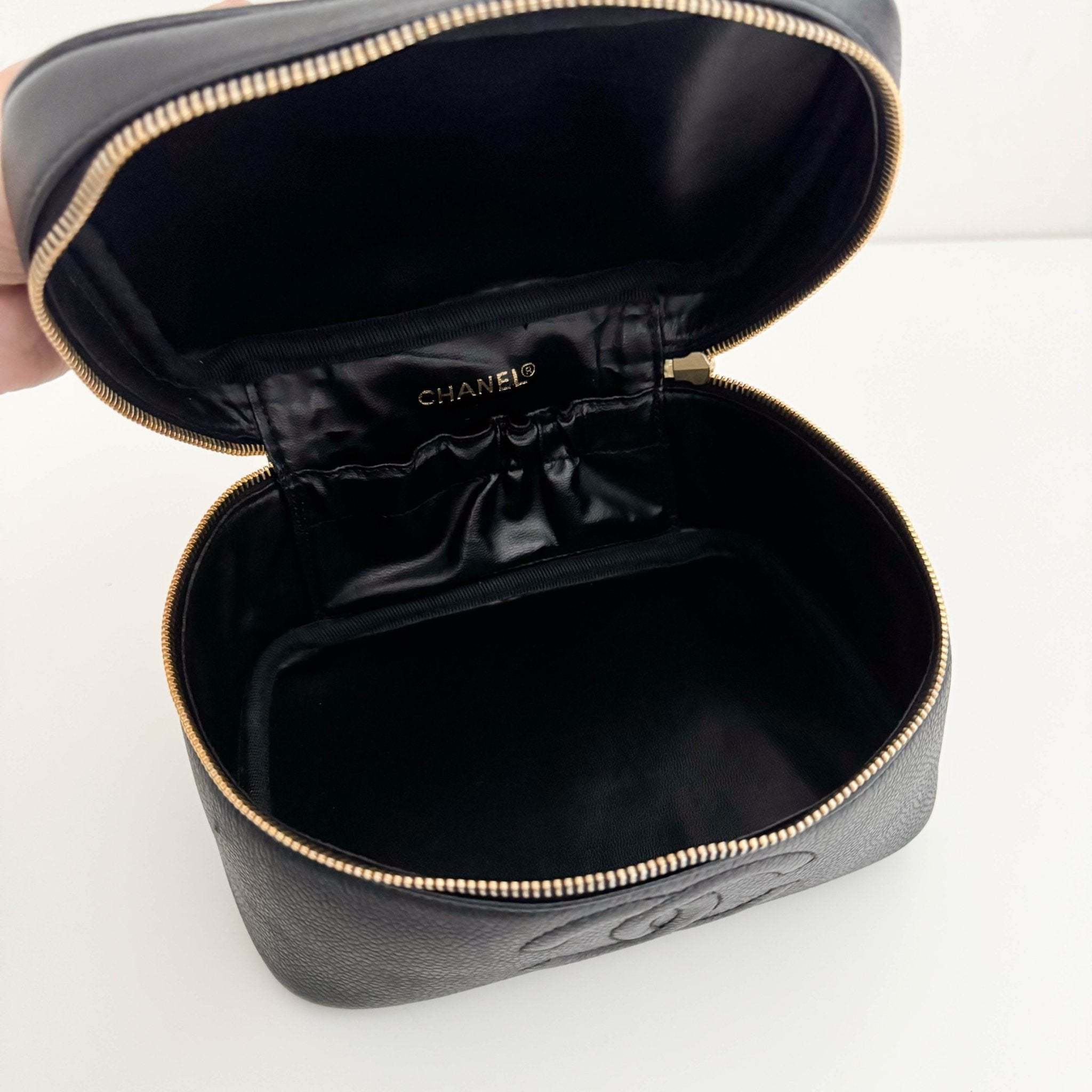 CHANEL Caviar CC Vanity Cosmetic Case Black, in , Sold by HIVE PRELOVED - Handle Bags, ,