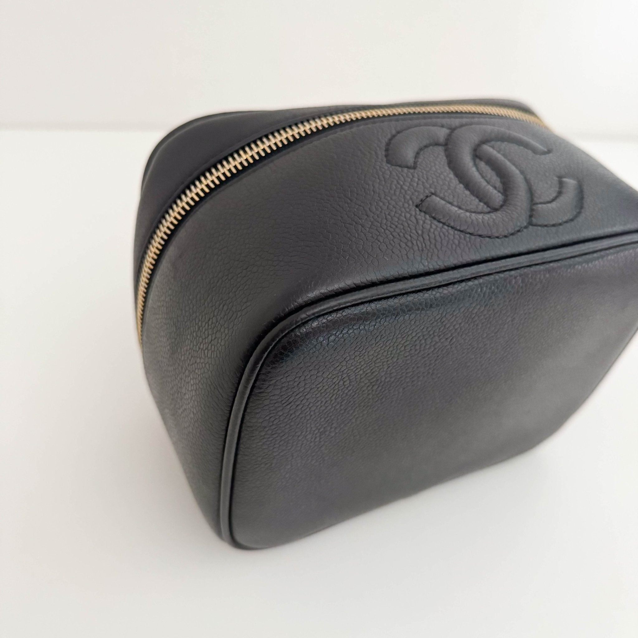 CHANEL Caviar CC Vanity Cosmetic Case Black, in , Sold by HIVE PRELOVED - Handle Bags, ,