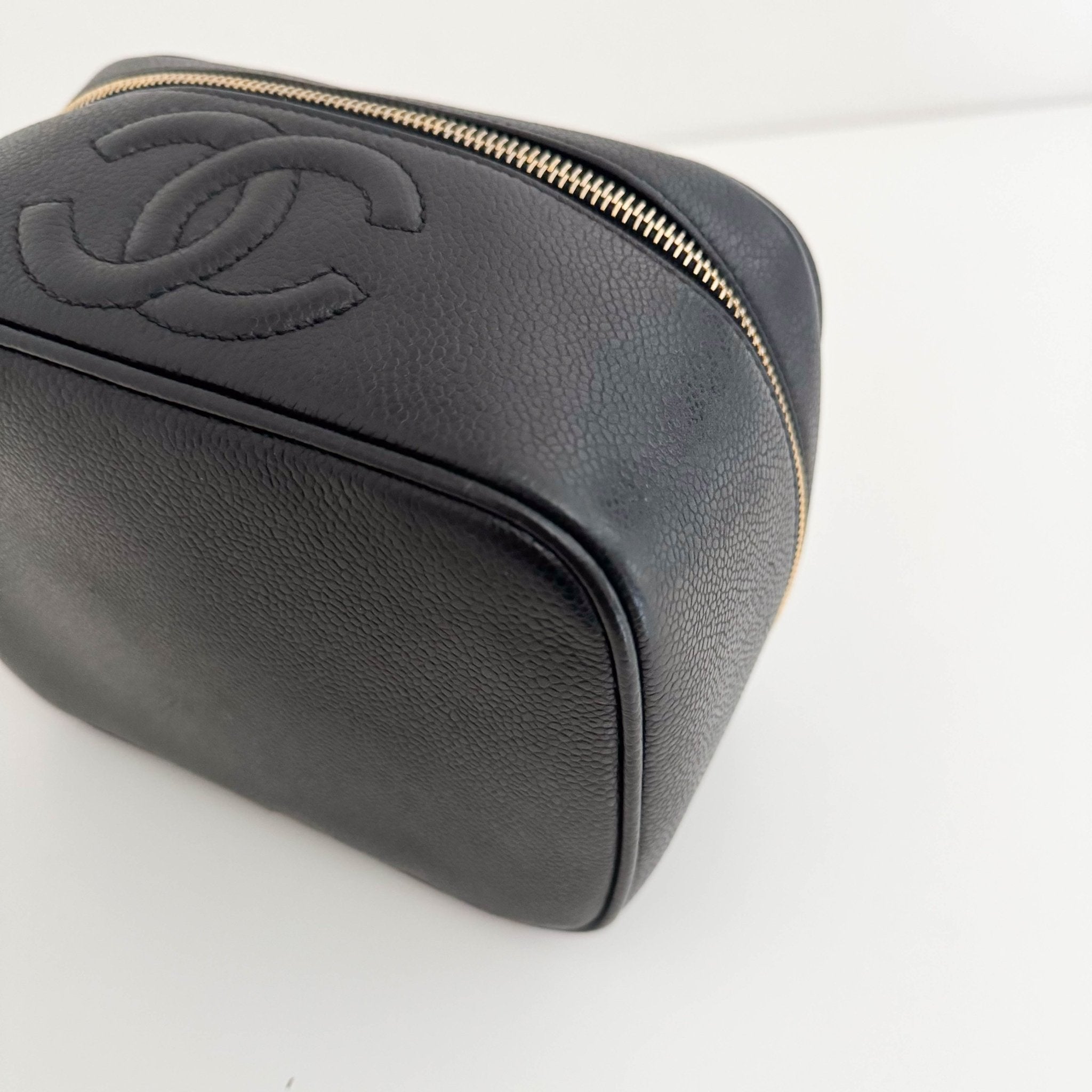 CHANEL Caviar CC Vanity Cosmetic Case Black, in , Sold by HIVE PRELOVED - Handle Bags, ,