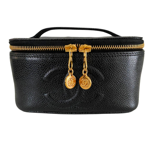 CHANEL Caviar CC Vanity Cosmetic Case Black, in , Sold by HIVE PRELOVED - Handle Bags, ,