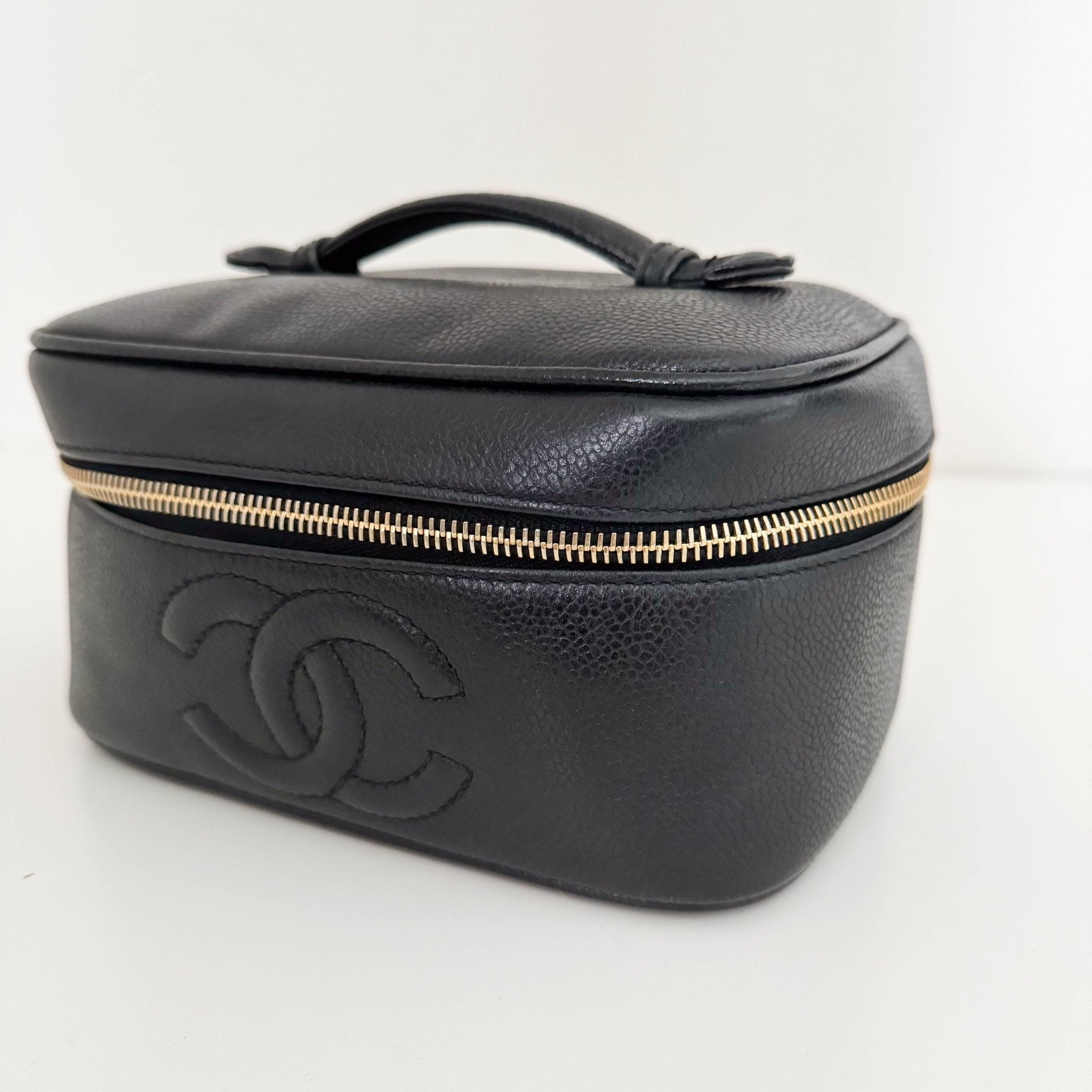 CHANEL Caviar CC Vanity Cosmetic Case Black, in , Sold by HIVE PRELOVED - Handle Bags, ,