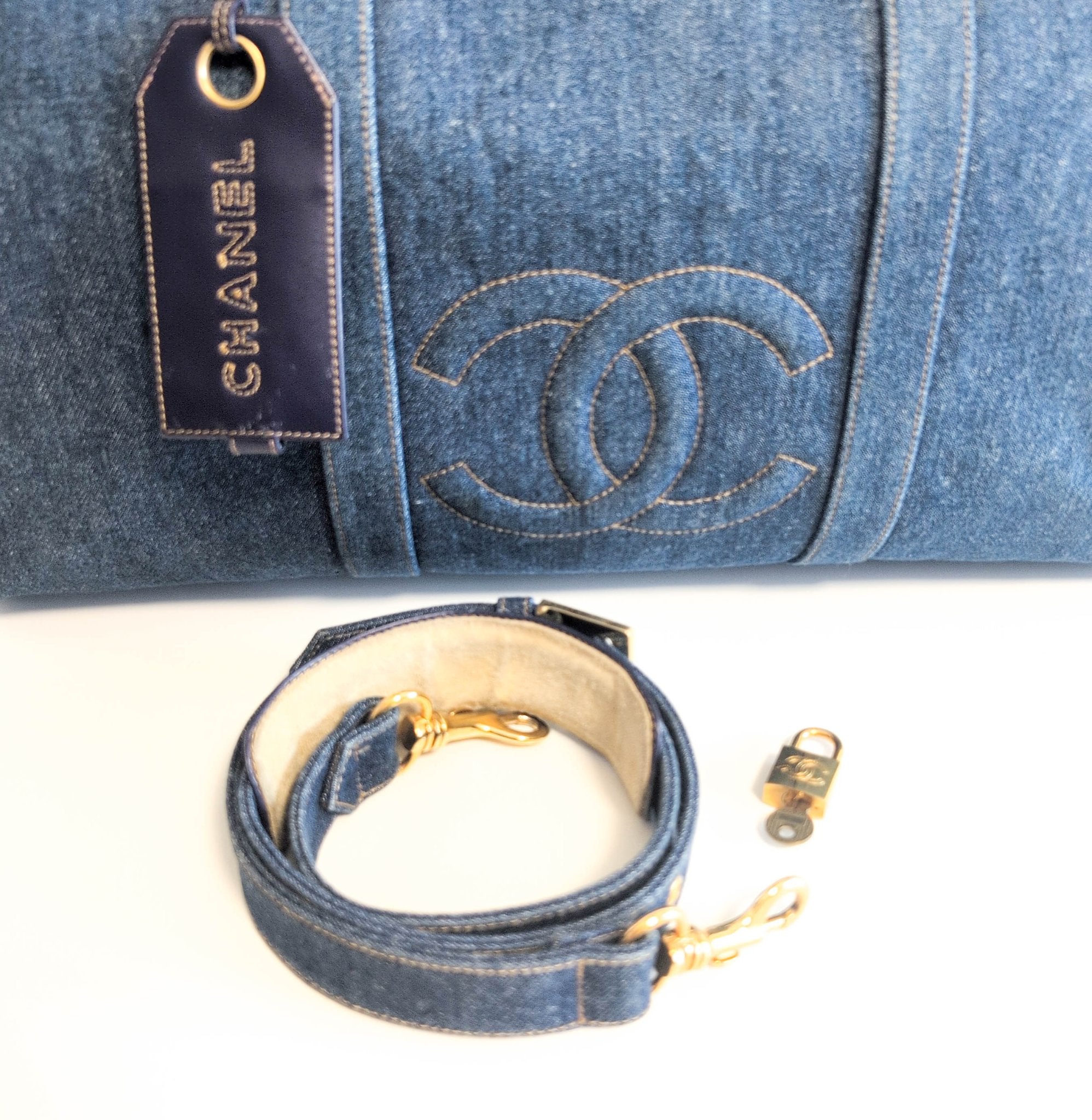 CHANEL CC Denim Boston Bag, in , Sold by HIVE PRELOVED - Travel bags, ,
