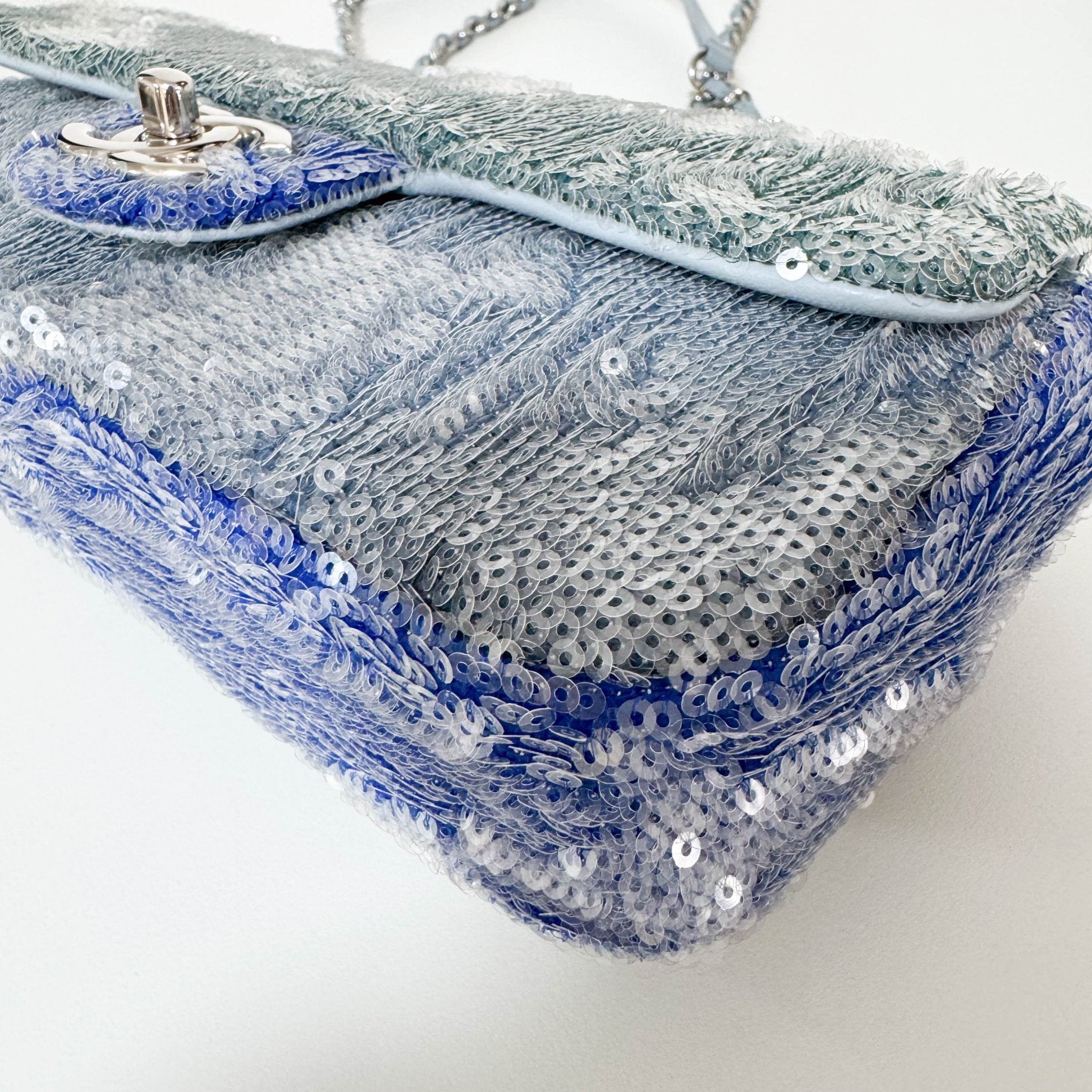 CHANEL CC Flap Waterfall Sequin Blue Double Chain Shoulder Bag, in , Sold by HIVE PRELOVED - Crossbody bags, Shoulder Bags,