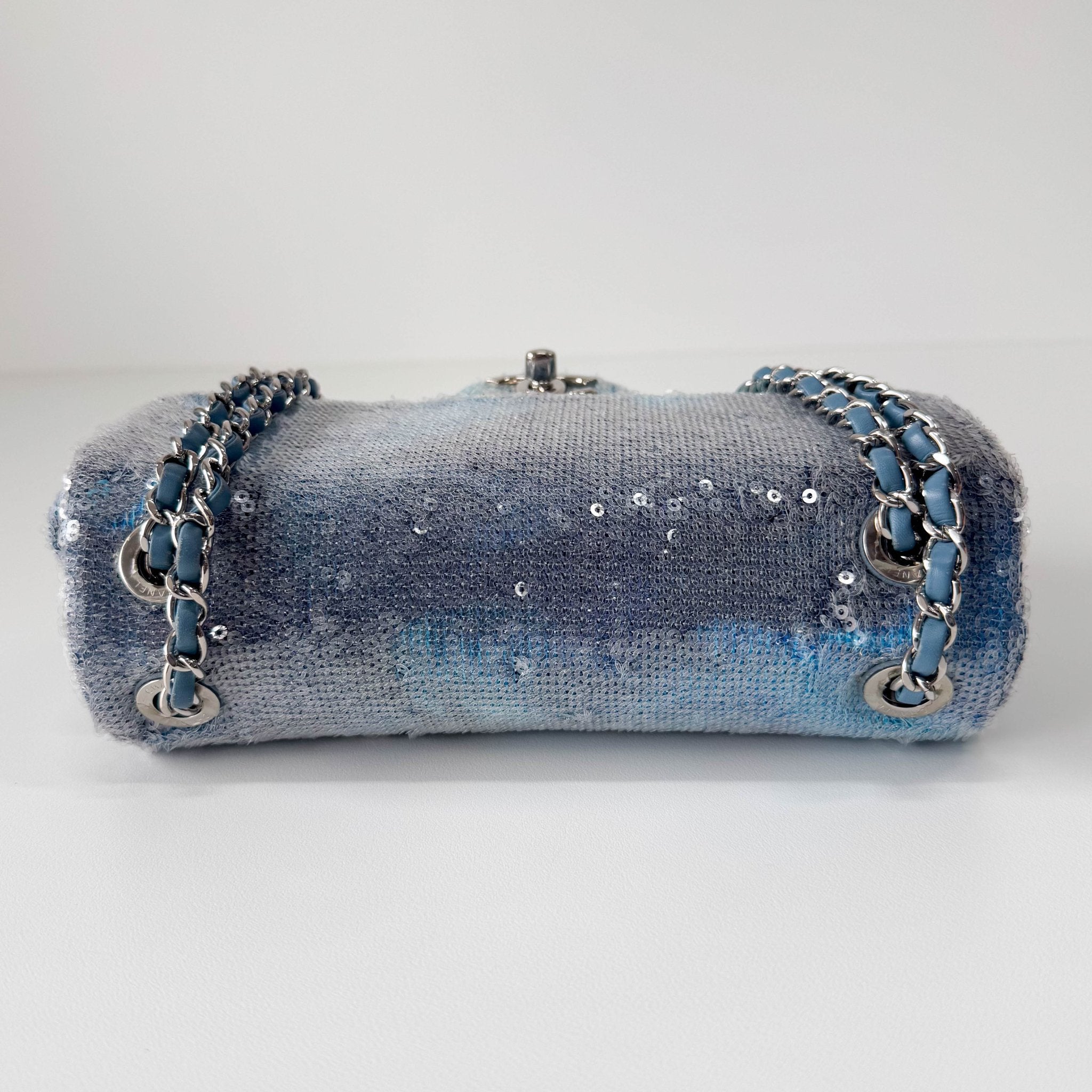 CHANEL CC Flap Waterfall Sequin Blue Double Chain Shoulder Bag, in , Sold by HIVE PRELOVED - Shoulder Bags, ,