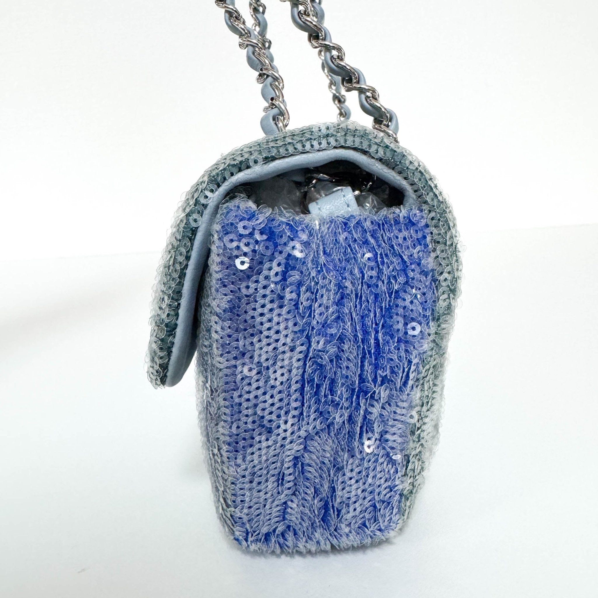 CHANEL CC Flap Waterfall Sequin Blue Double Chain Shoulder Bag, in , Sold by HIVE PRELOVED - Crossbody bags, Shoulder Bags,