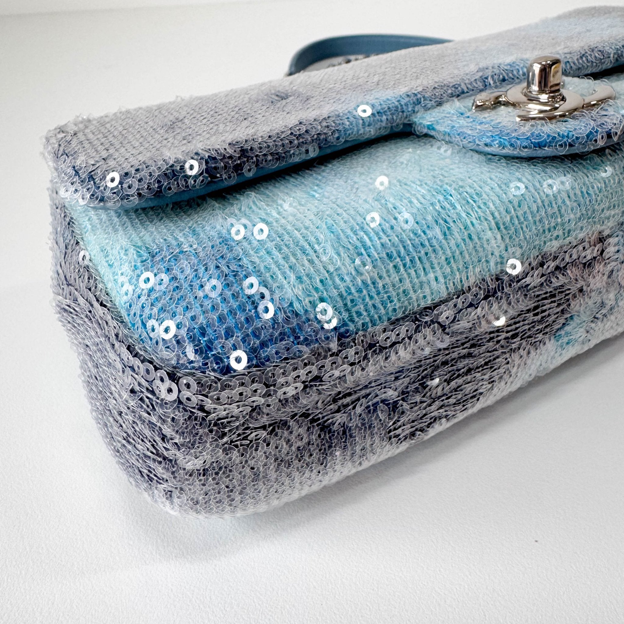 CHANEL CC Flap Waterfall Sequin Blue Double Chain Shoulder Bag, in , Sold by HIVE PRELOVED - Shoulder Bags, ,