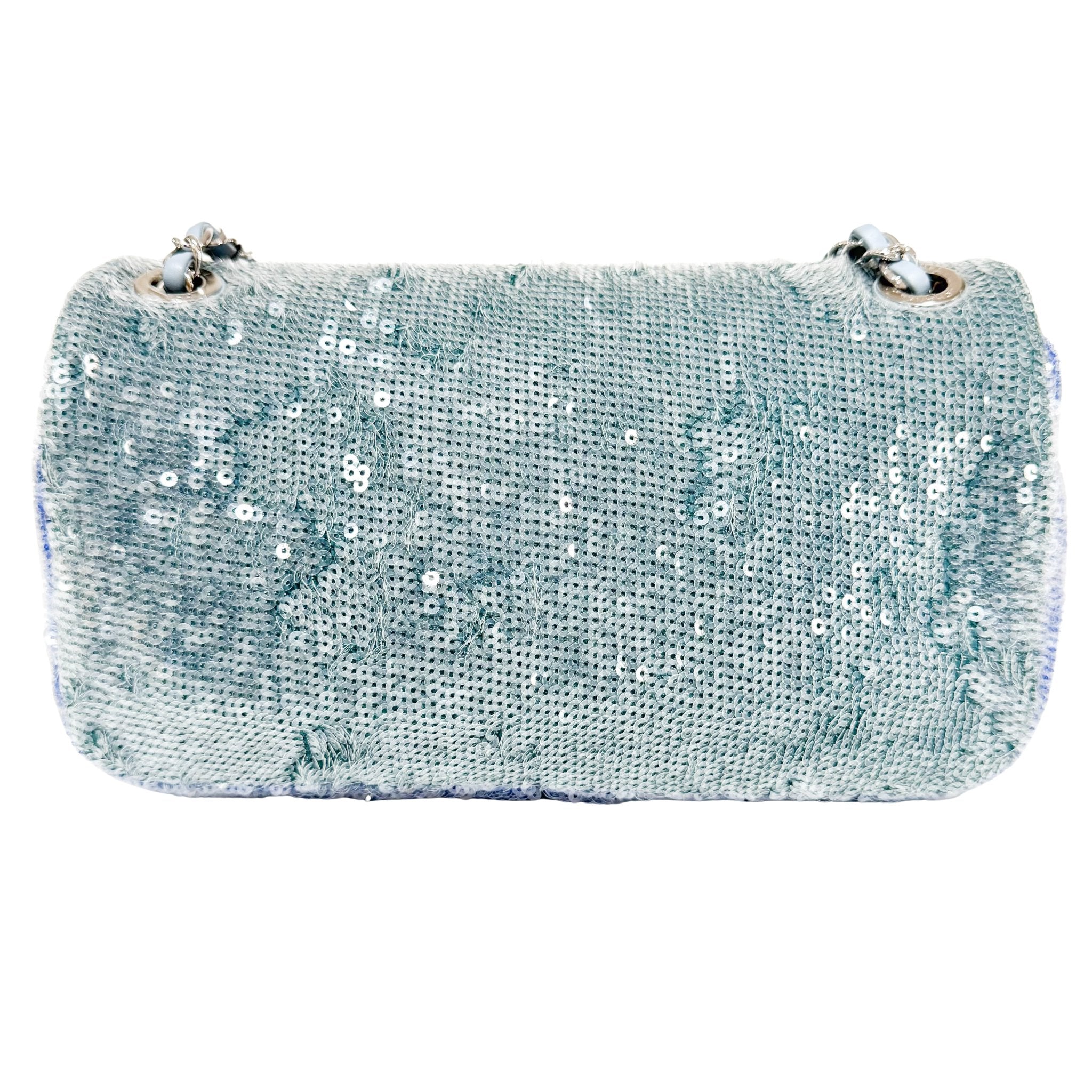 CHANEL CC Flap Waterfall Sequin Blue Double Chain Shoulder Bag, in , Sold by HIVE PRELOVED - Crossbody bags, Shoulder Bags,