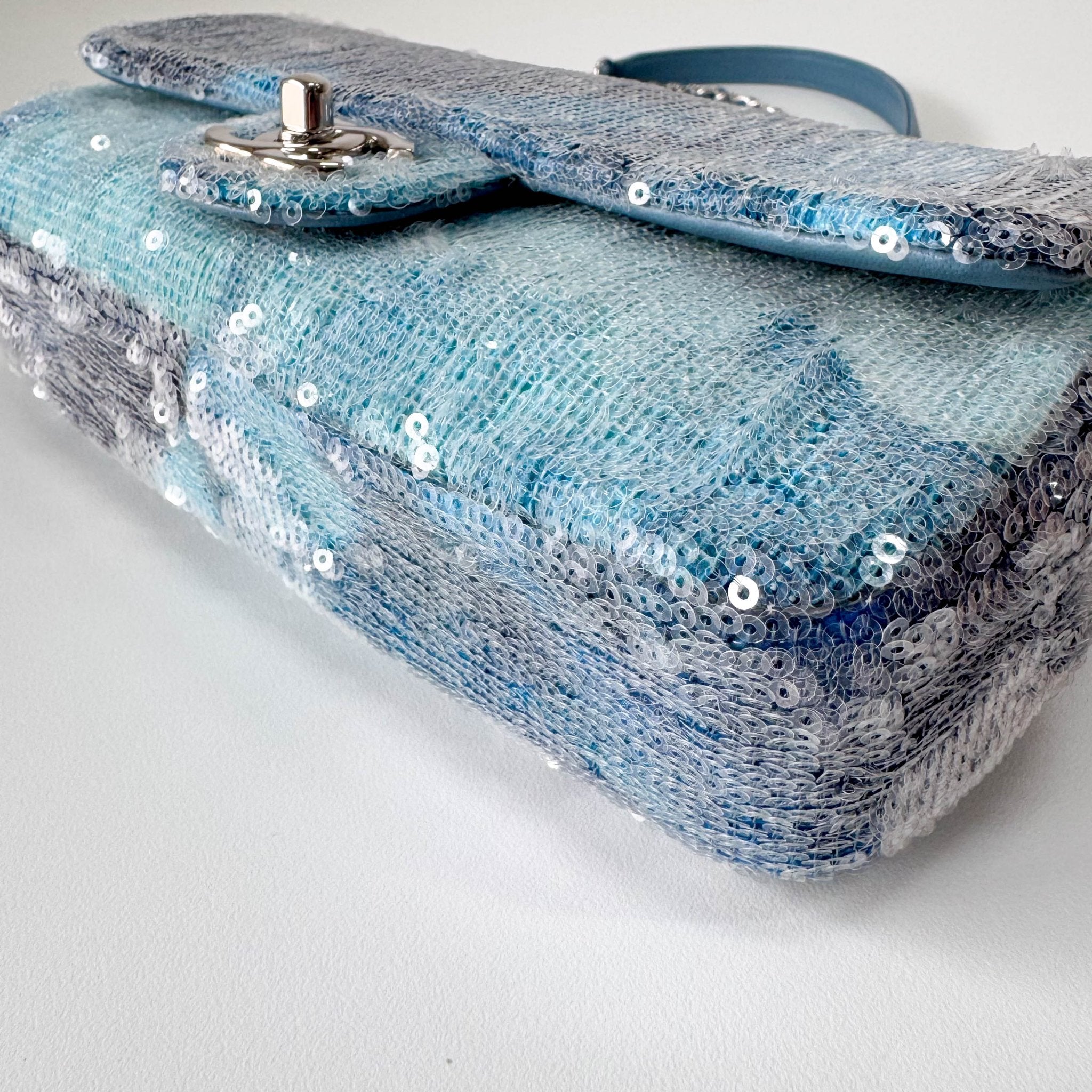 CHANEL CC Flap Waterfall Sequin Blue Double Chain Shoulder Bag, in , Sold by HIVE PRELOVED - Shoulder Bags, ,