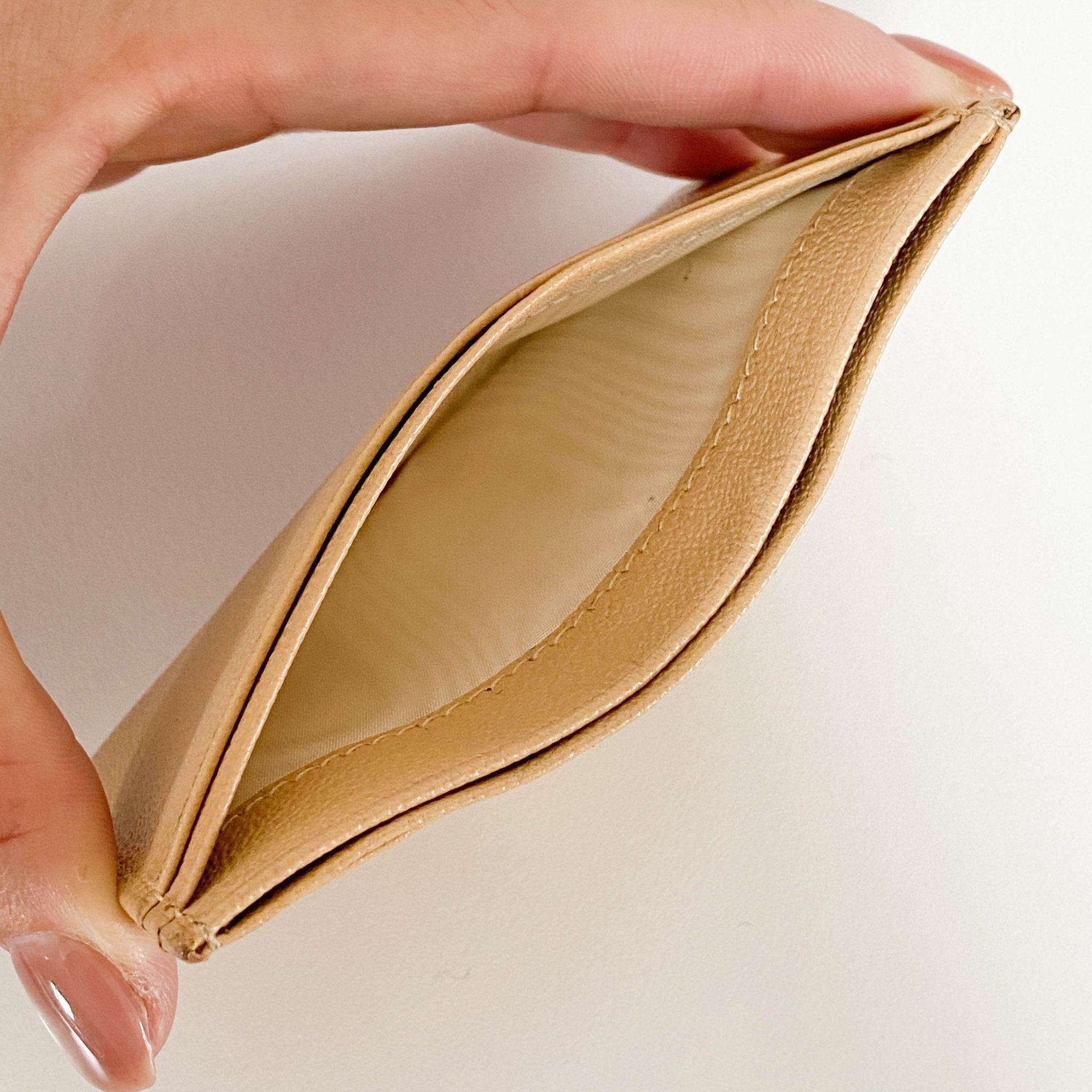 CHANEL CC Logo Beige Leather Card Holder Case, in , Sold by HIVE PRELOVED - Card Holder, ,