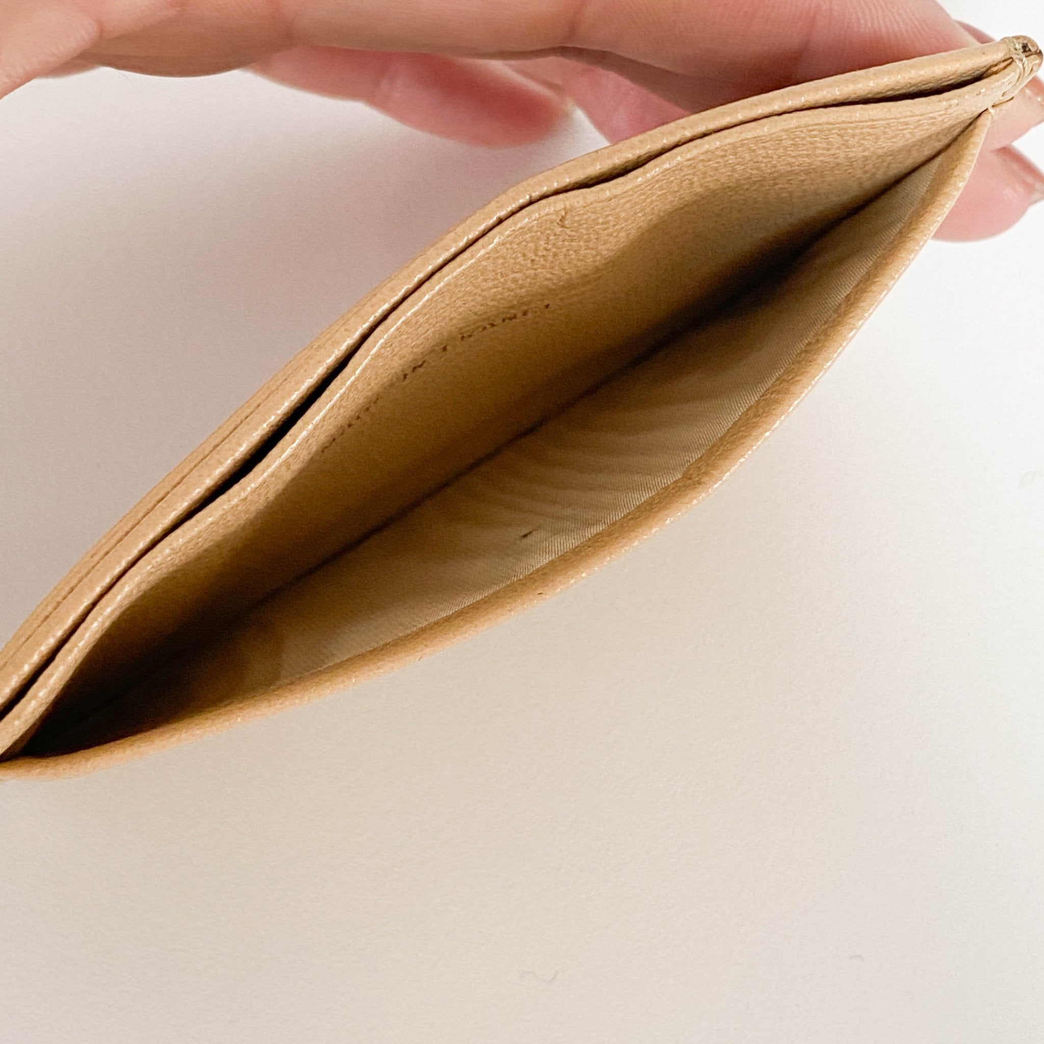 CHANEL CC Logo Beige Leather Card Holder Case, in , Sold by HIVE PRELOVED - Card Holder, ,