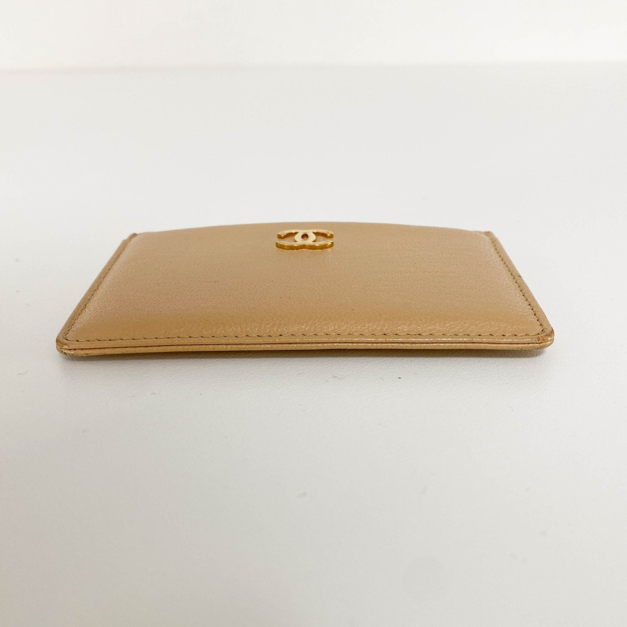 CHANEL CC Logo Beige Leather Card Holder Case, in , Sold by HIVE PRELOVED - Card Holder, ,