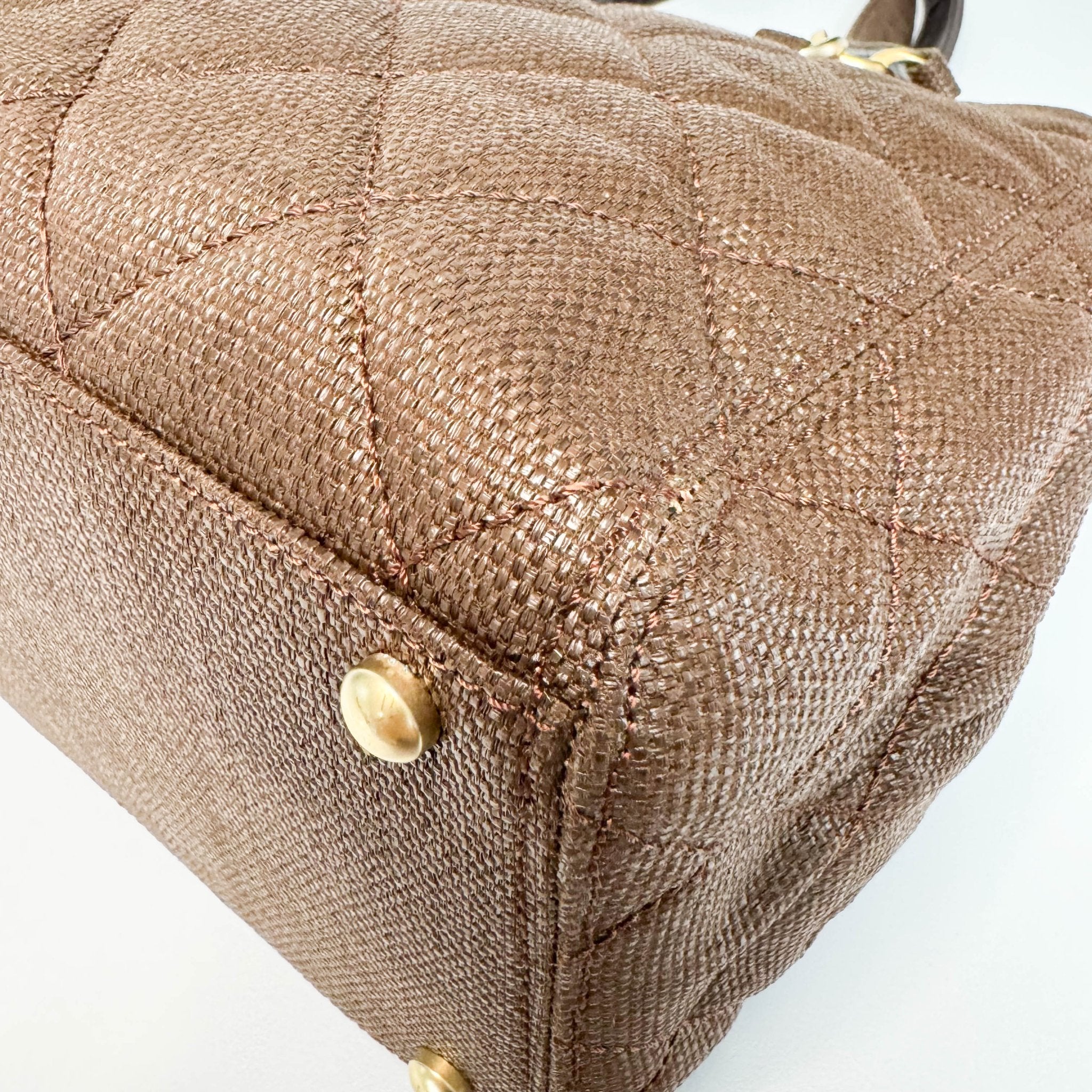 CHANEL CC Quilted Coated Raffia Brown Chain Tote Bag, in , Sold by HIVE PRELOVED - Totes, ,