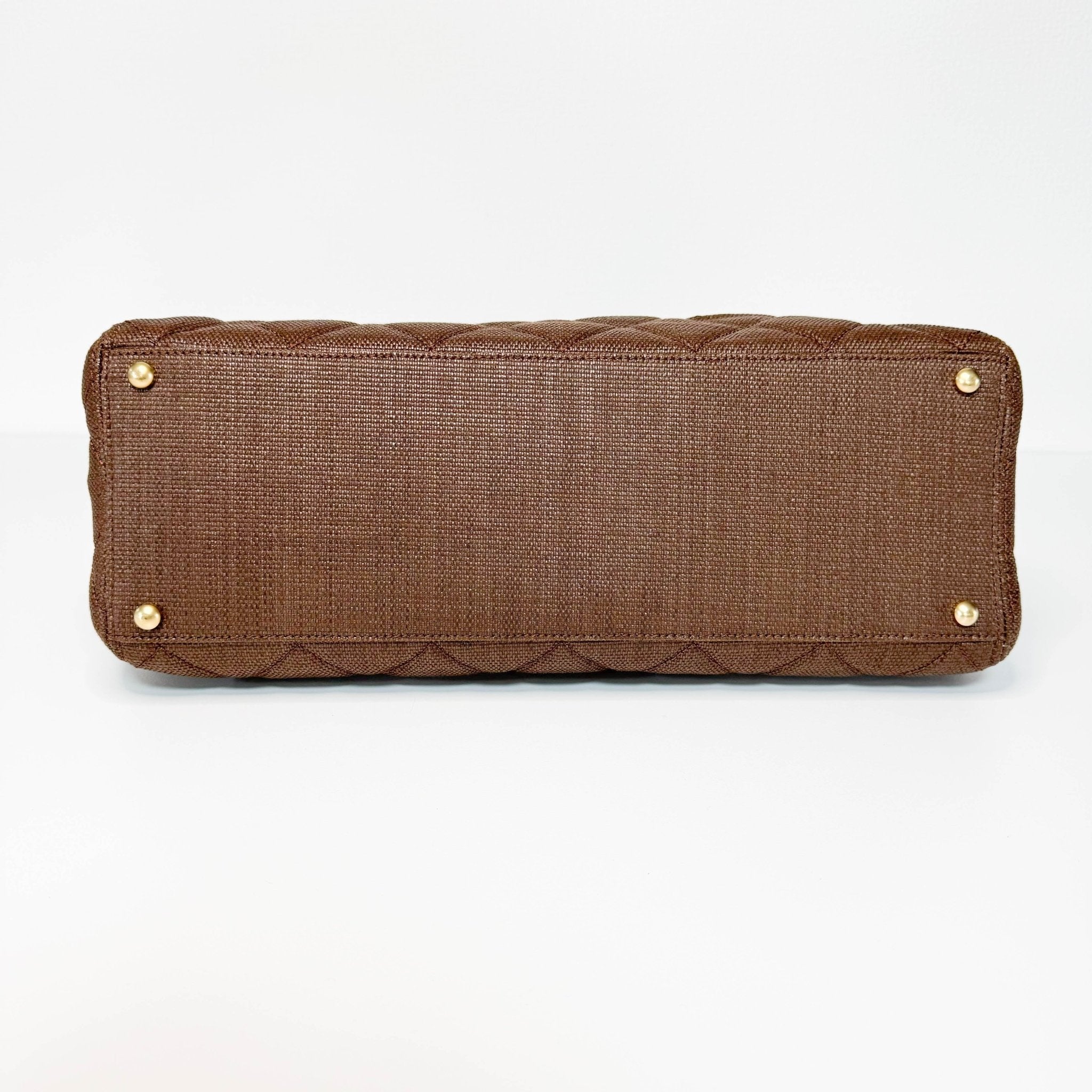 CHANEL CC Quilted Coated Raffia Brown Chain Tote Bag, in , Sold by HIVE PRELOVED - Totes, ,