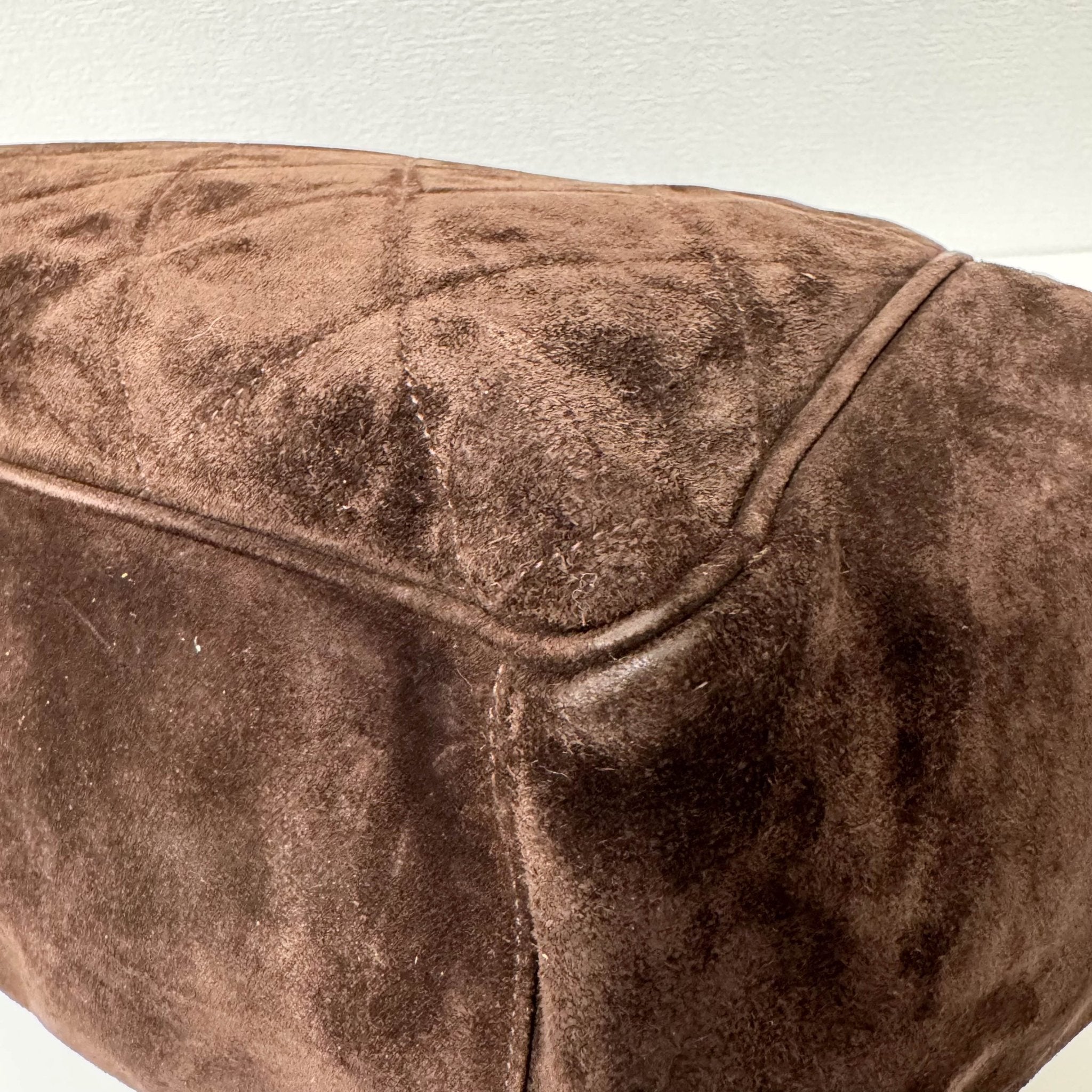 CHANEL CC Quilted Dark Brown Suede Large Satchel Crossbody Bag, in , Sold by HIVE PRELOVED - Crossbody bags, ,