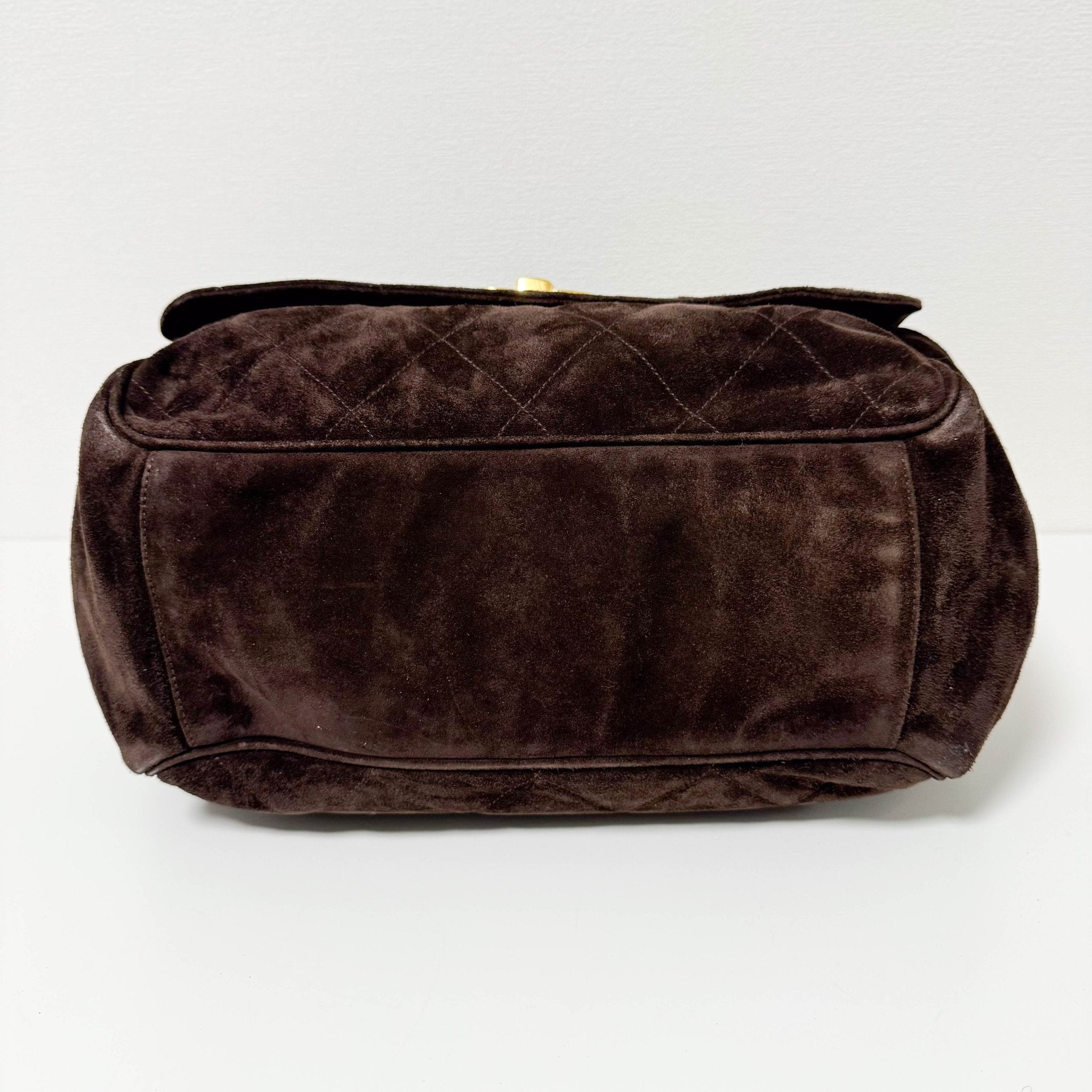 CHANEL CC Quilted Dark Brown Suede Large Satchel Crossbody Bag, in , Sold by HIVE PRELOVED - Crossbody bags, ,