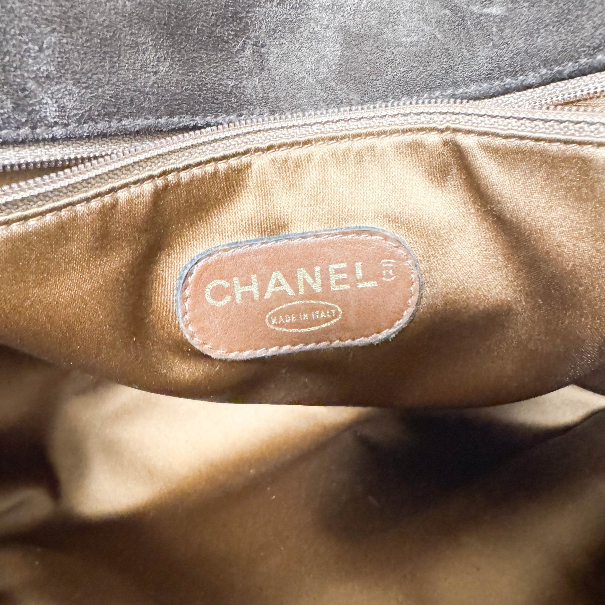 CHANEL CC Quilted Dark Brown Suede Large Satchel Crossbody Bag, in , Sold by HIVE PRELOVED - Crossbody bags, ,