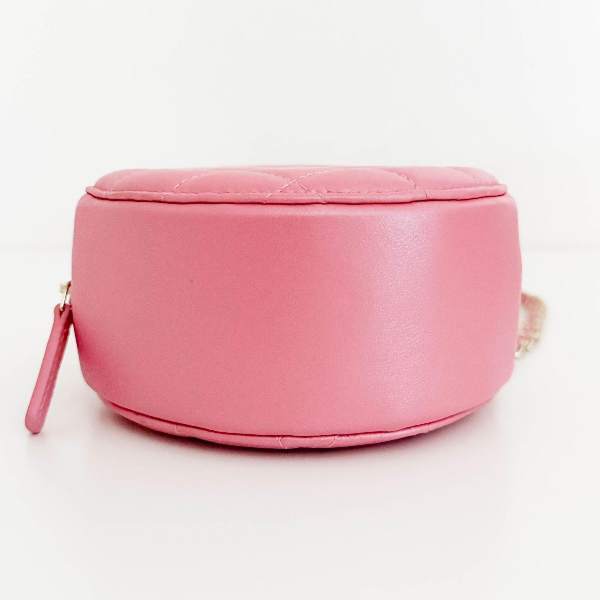 CHANEL CC Quilted Lambskin Round Pearl Pink Chain Crossbody Bag, in , Sold by HIVE PRELOVED - Crossbody bags, Mini bags,