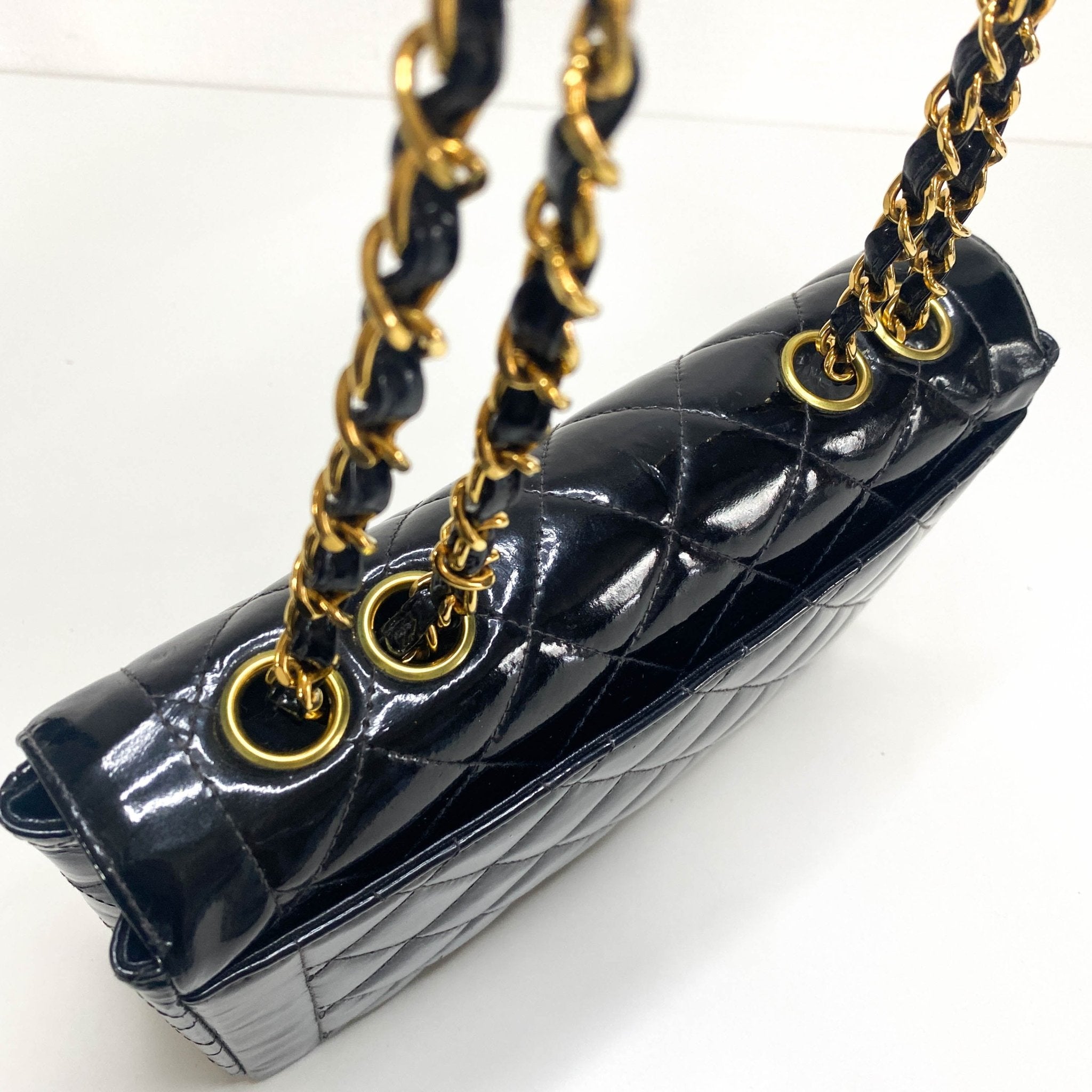 CHANEL CC Turnlock Patent Leather Single Classic Flap Chain Shoulder Bag, in , Sold by HIVE PRELOVED - Shoulder Bags, ,