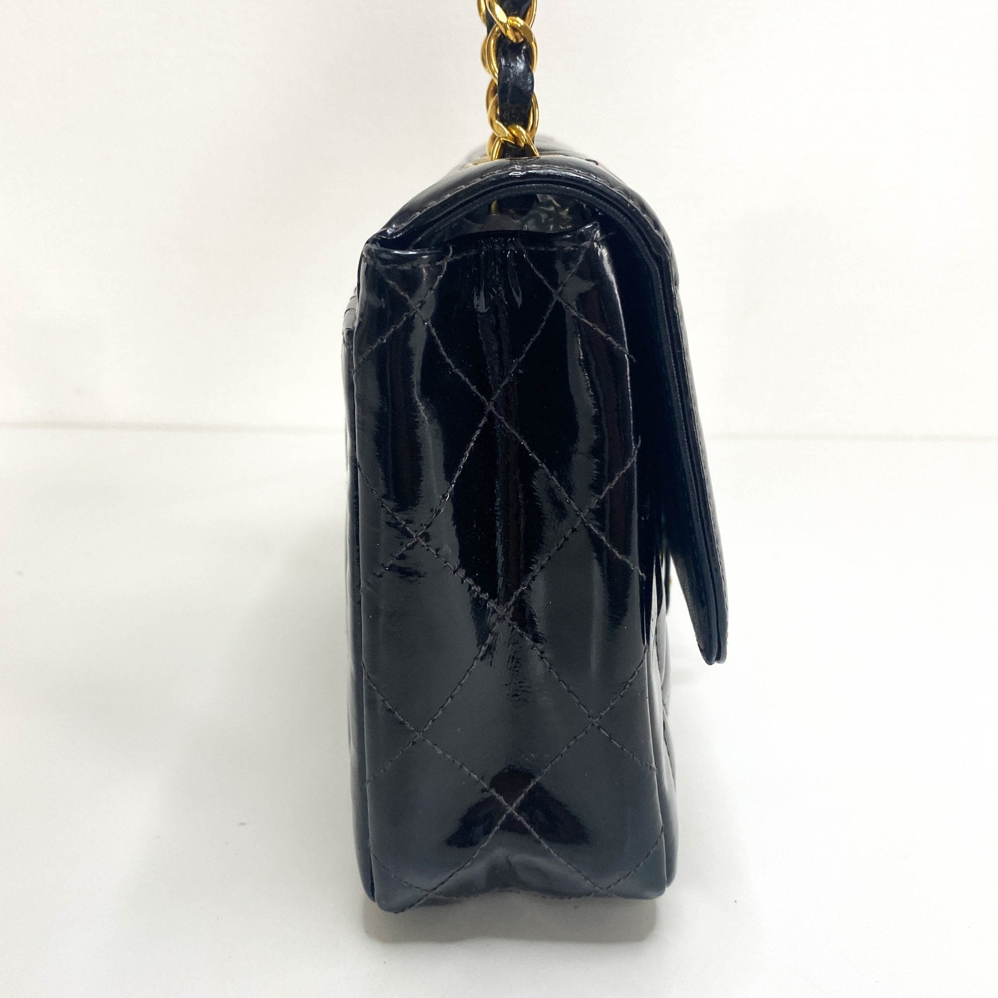 CHANEL CC Turnlock Patent Leather Single Classic Flap Chain Shoulder Bag, in , Sold by HIVE PRELOVED - Shoulder Bags, ,