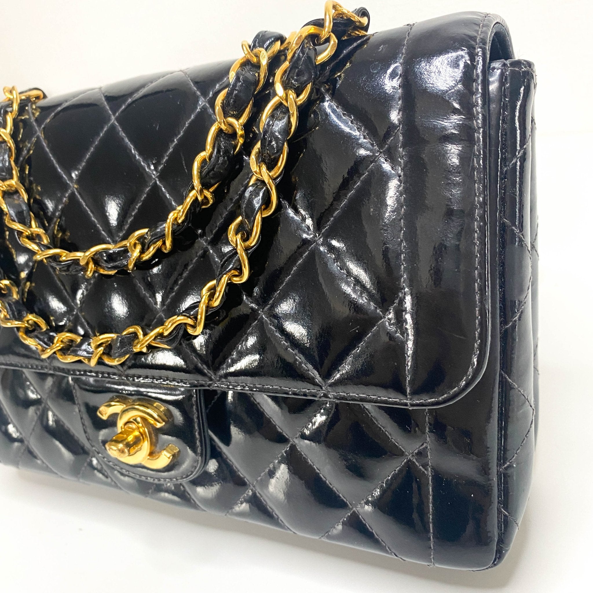 CHANEL CC Turnlock Patent Leather Single Classic Flap Chain Shoulder Bag, in , Sold by HIVE PRELOVED - Shoulder Bags, ,