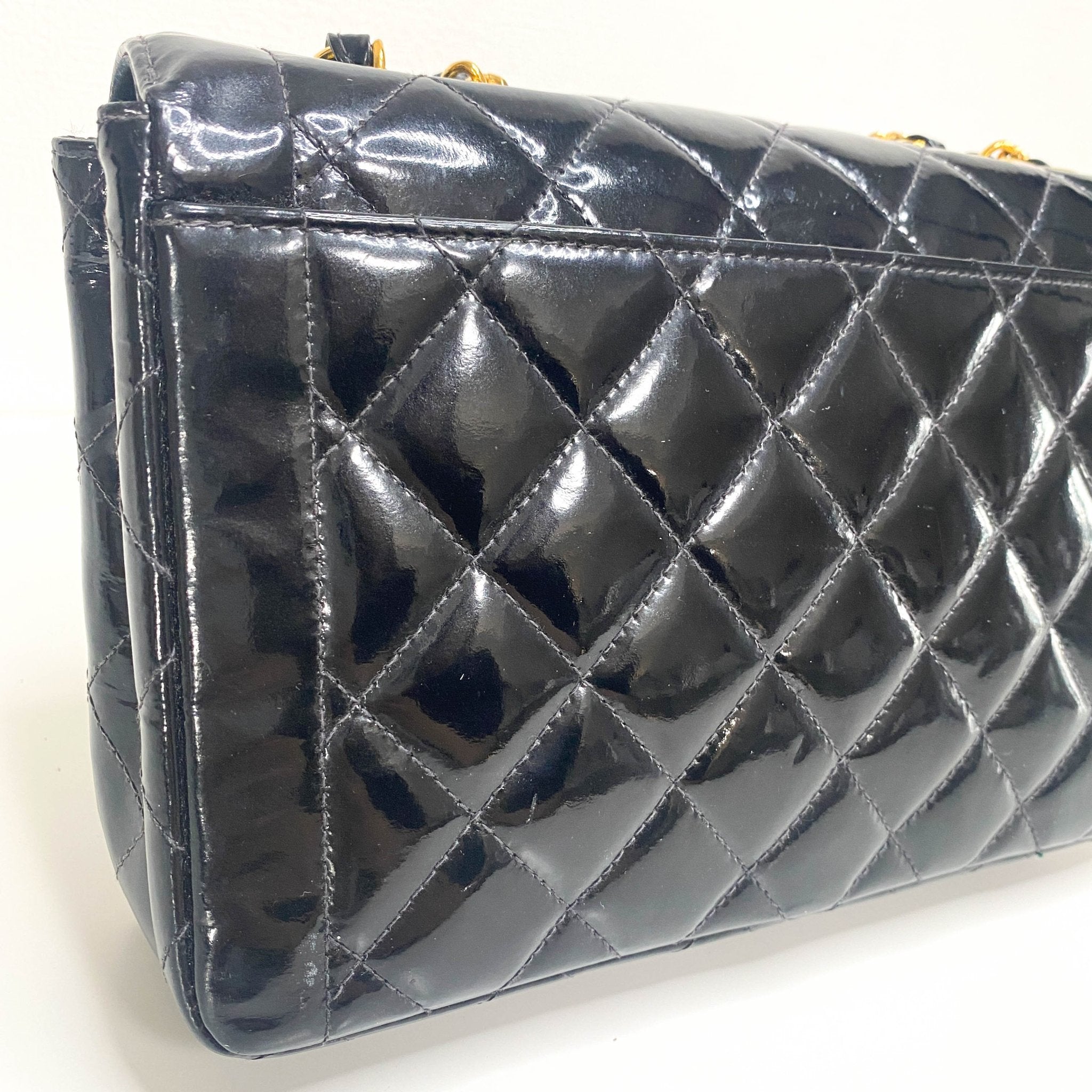 CHANEL CC Turnlock Patent Leather Single Classic Flap Chain Shoulder Bag, in , Sold by HIVE PRELOVED - Shoulder Bags, ,