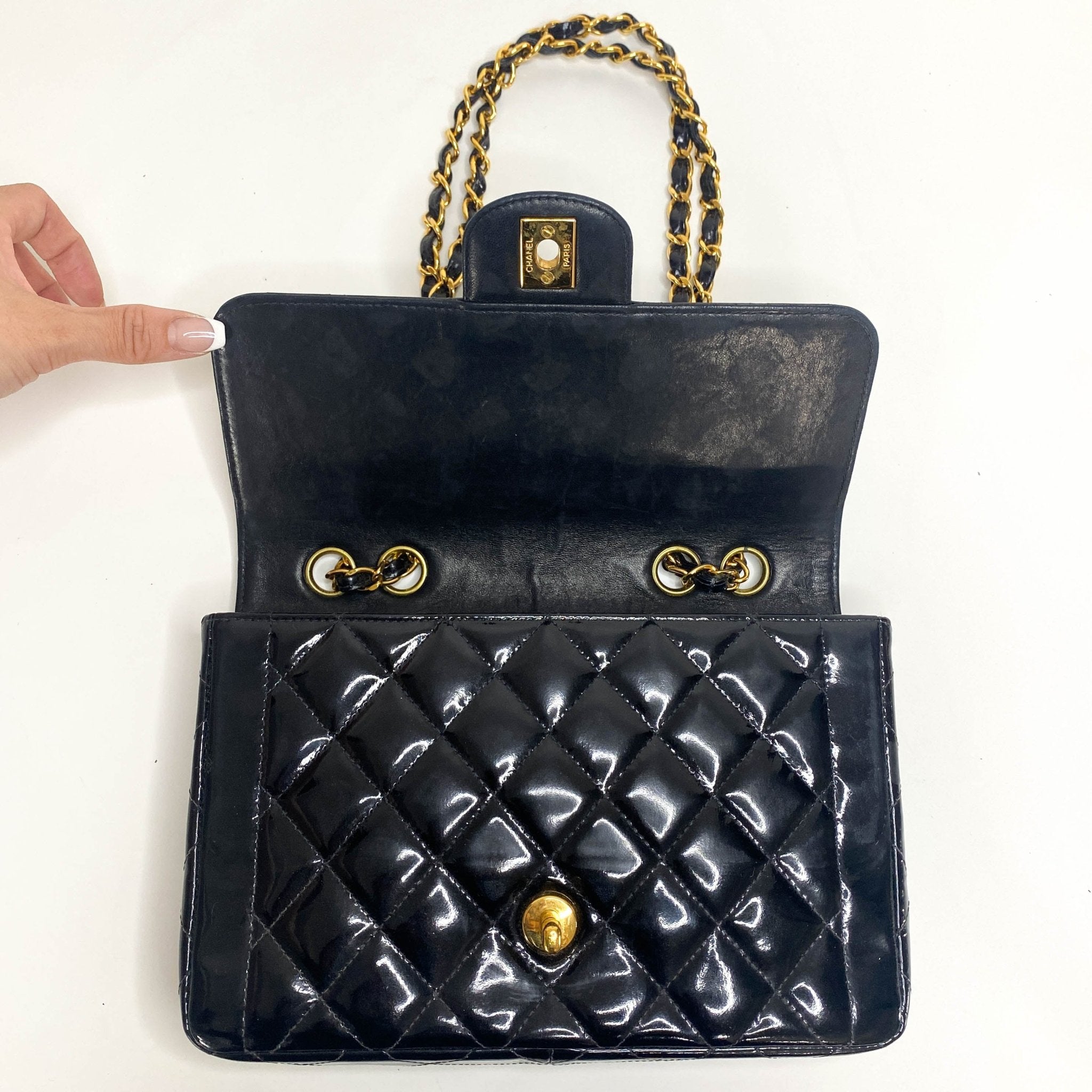 CHANEL CC Turnlock Patent Leather Single Classic Flap Chain Shoulder Bag, in , Sold by HIVE PRELOVED - Shoulder Bags, ,