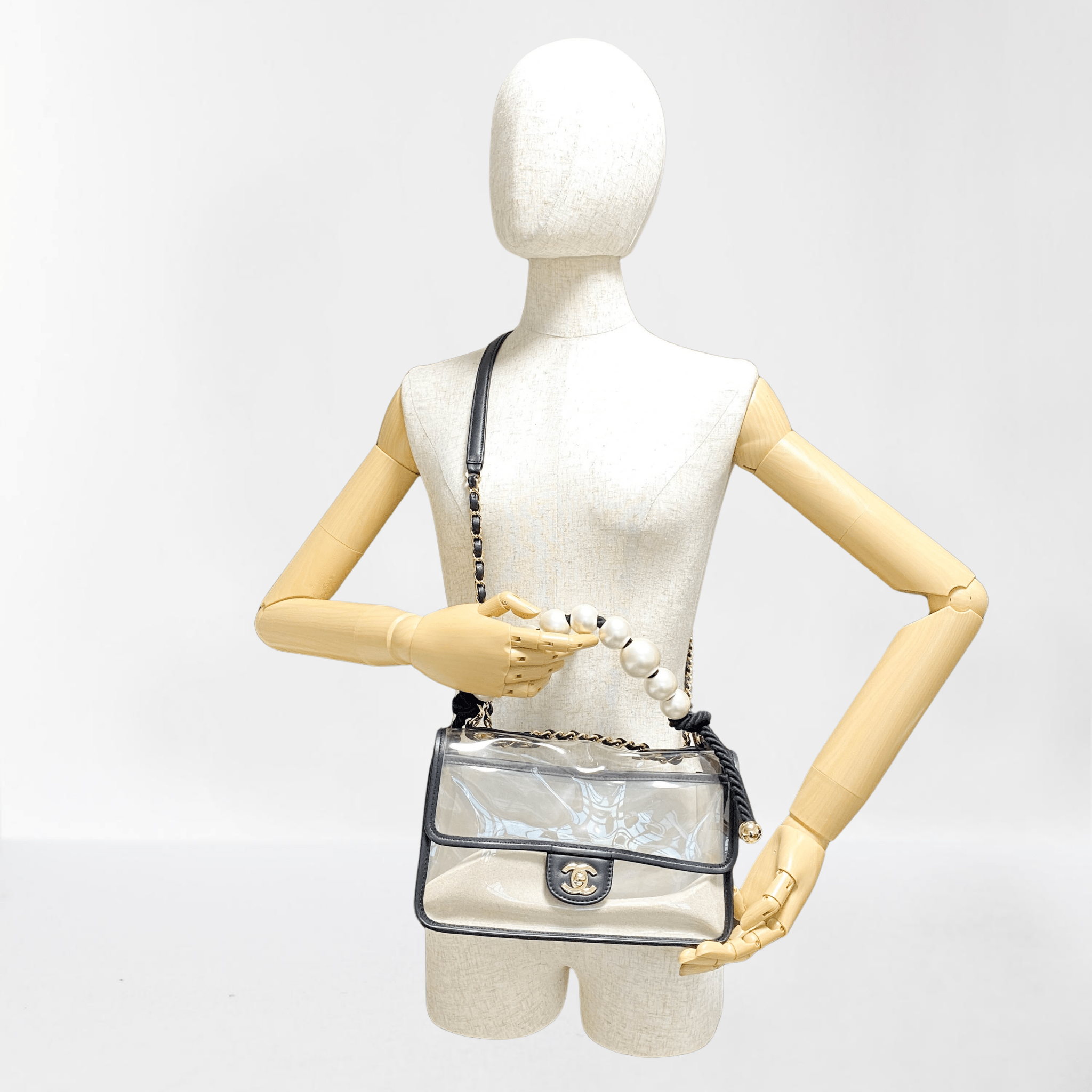 CHANEL Chanel Lambskin PVC Sand By The Sea Flap Bag With Pearl Strap, in , Sold by HIVE PRELOVED - Shoulder Bags, ,