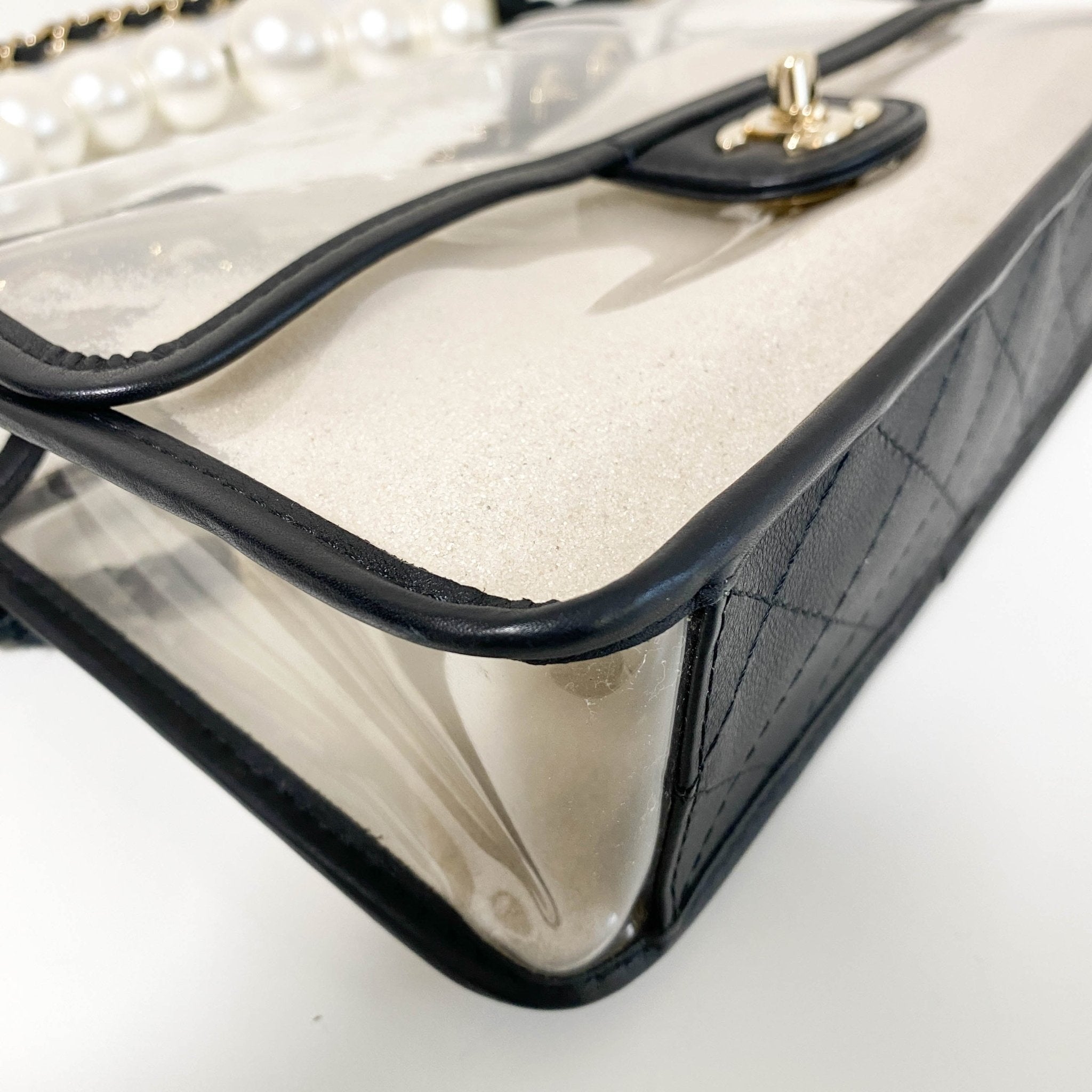 CHANEL Chanel Lambskin PVC Sand By The Sea Flap Bag With Pearl Strap, in , Sold by HIVE PRELOVED - Shoulder Bags, ,