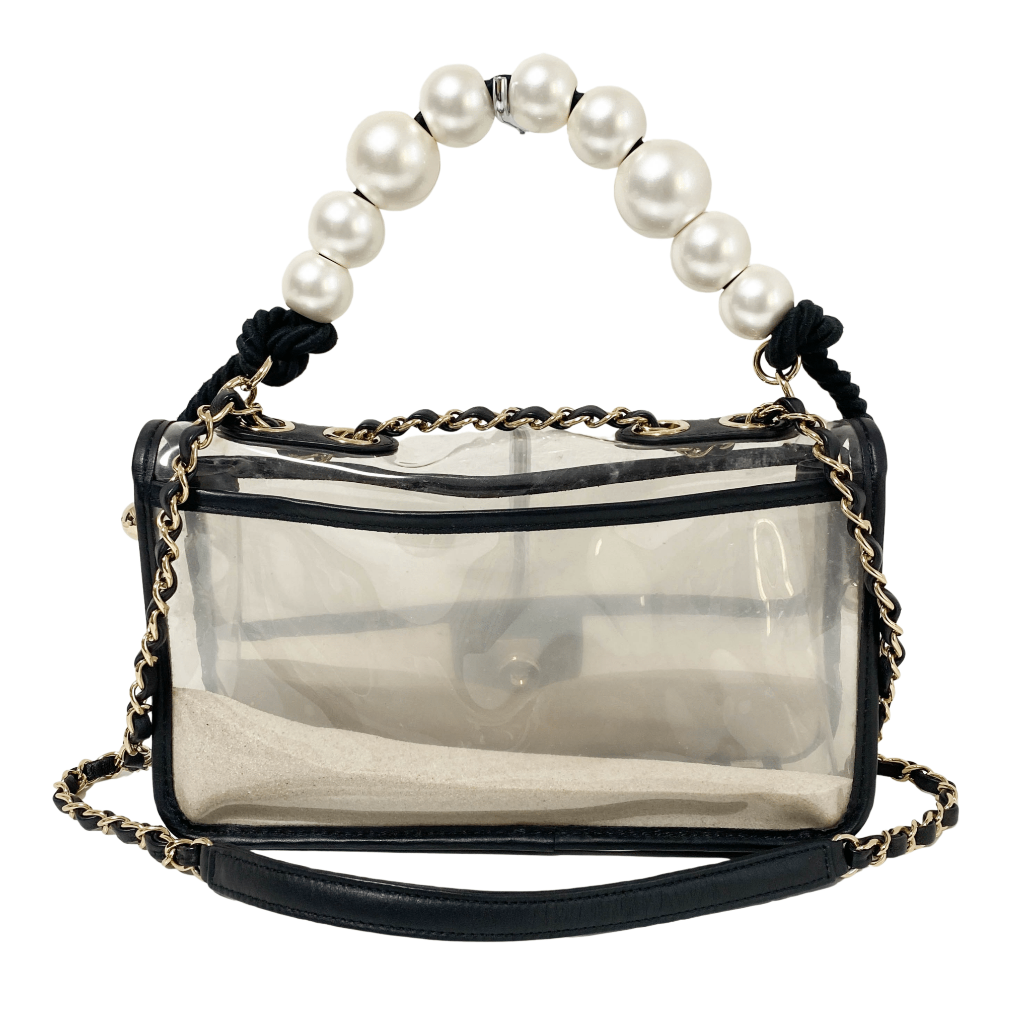 CHANEL Chanel Lambskin PVC Sand By The Sea Flap Bag With Pearl Strap, in , Sold by HIVE PRELOVED - Shoulder Bags, ,