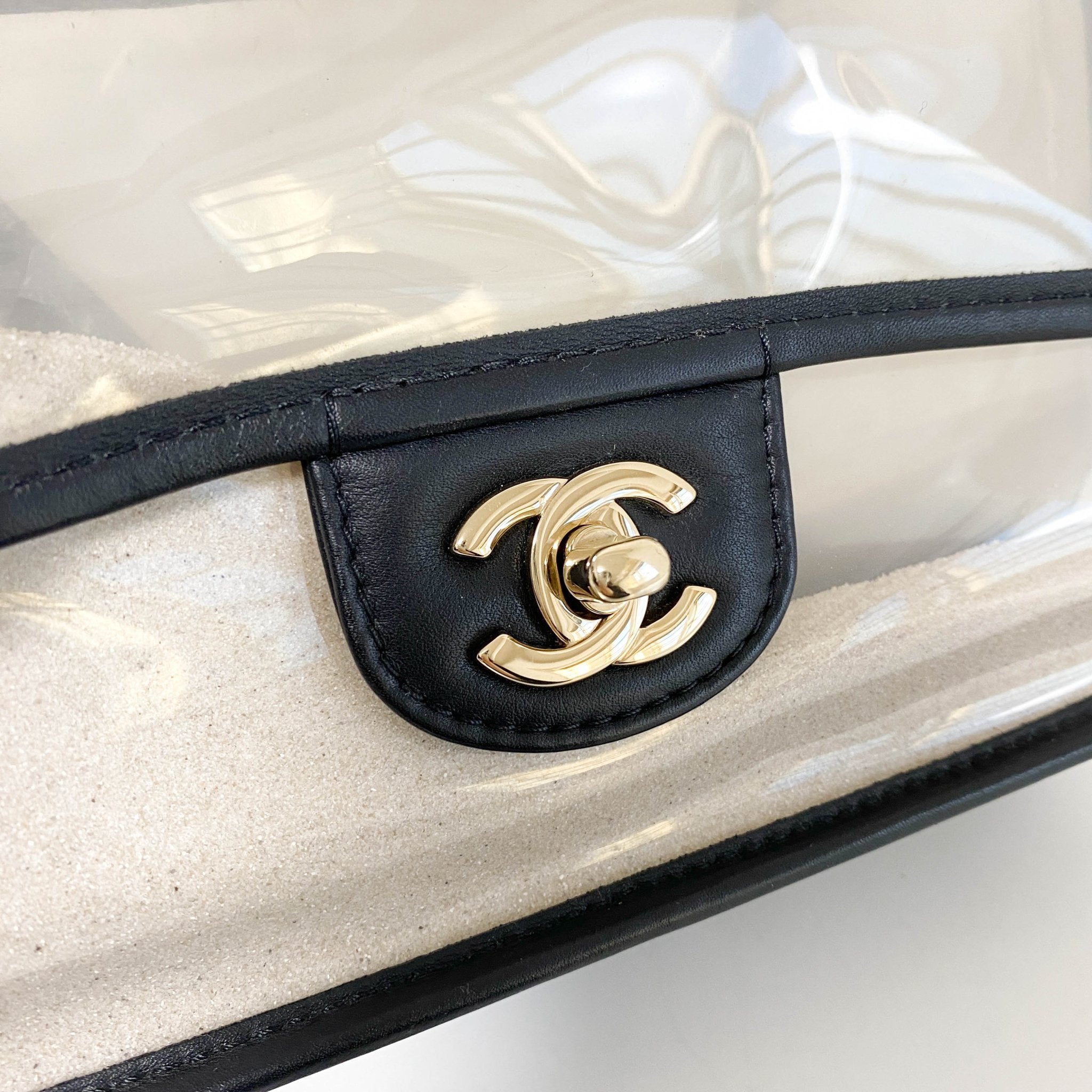 CHANEL Chanel Lambskin PVC Sand By The Sea Flap Bag With Pearl Strap, in , Sold by HIVE PRELOVED - Shoulder Bags, ,