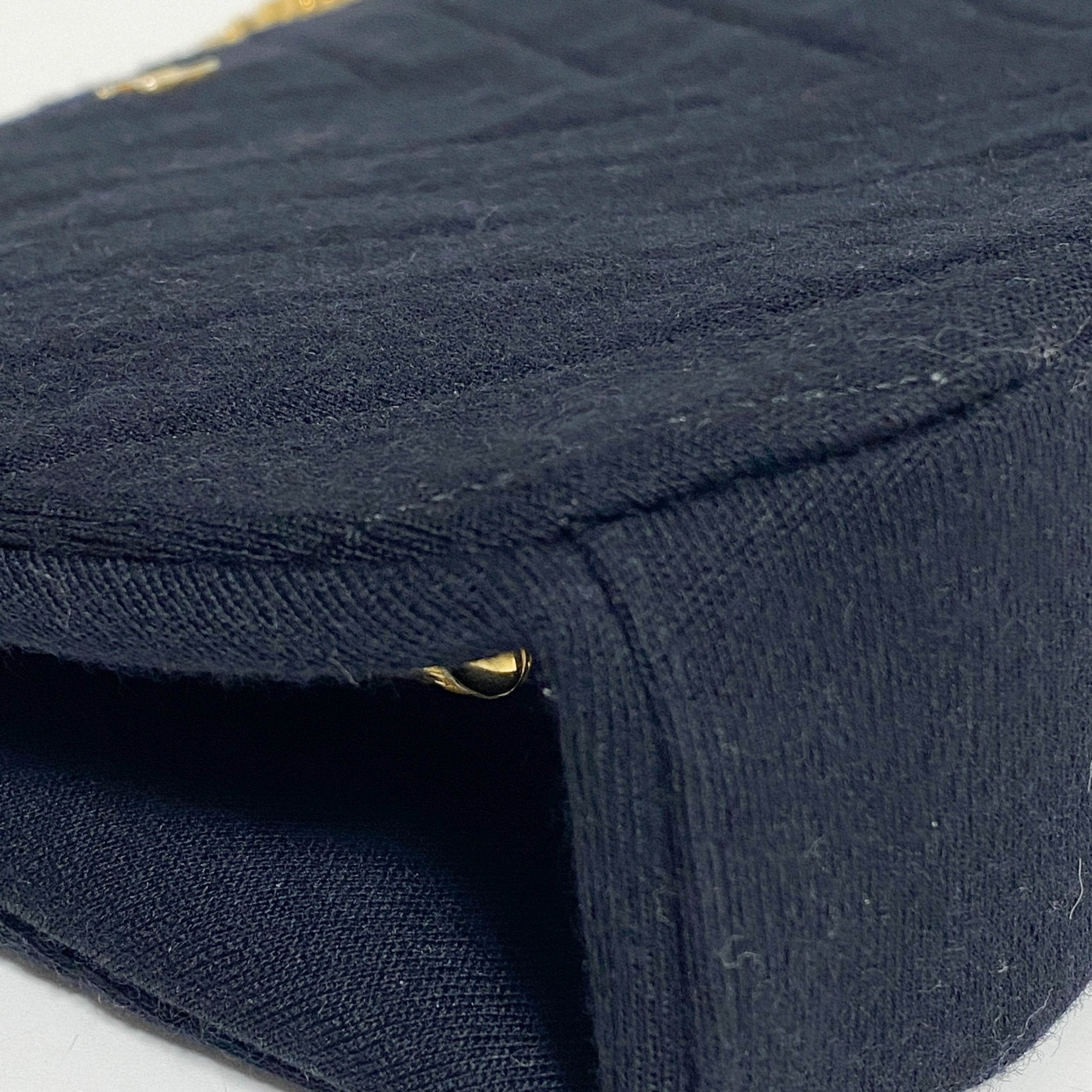 CHANEL Chevron Black Cotton Gold Bijou Chain Shoulder Bag, in , Sold by HIVE PRELOVED - Shoulder Bags, ,