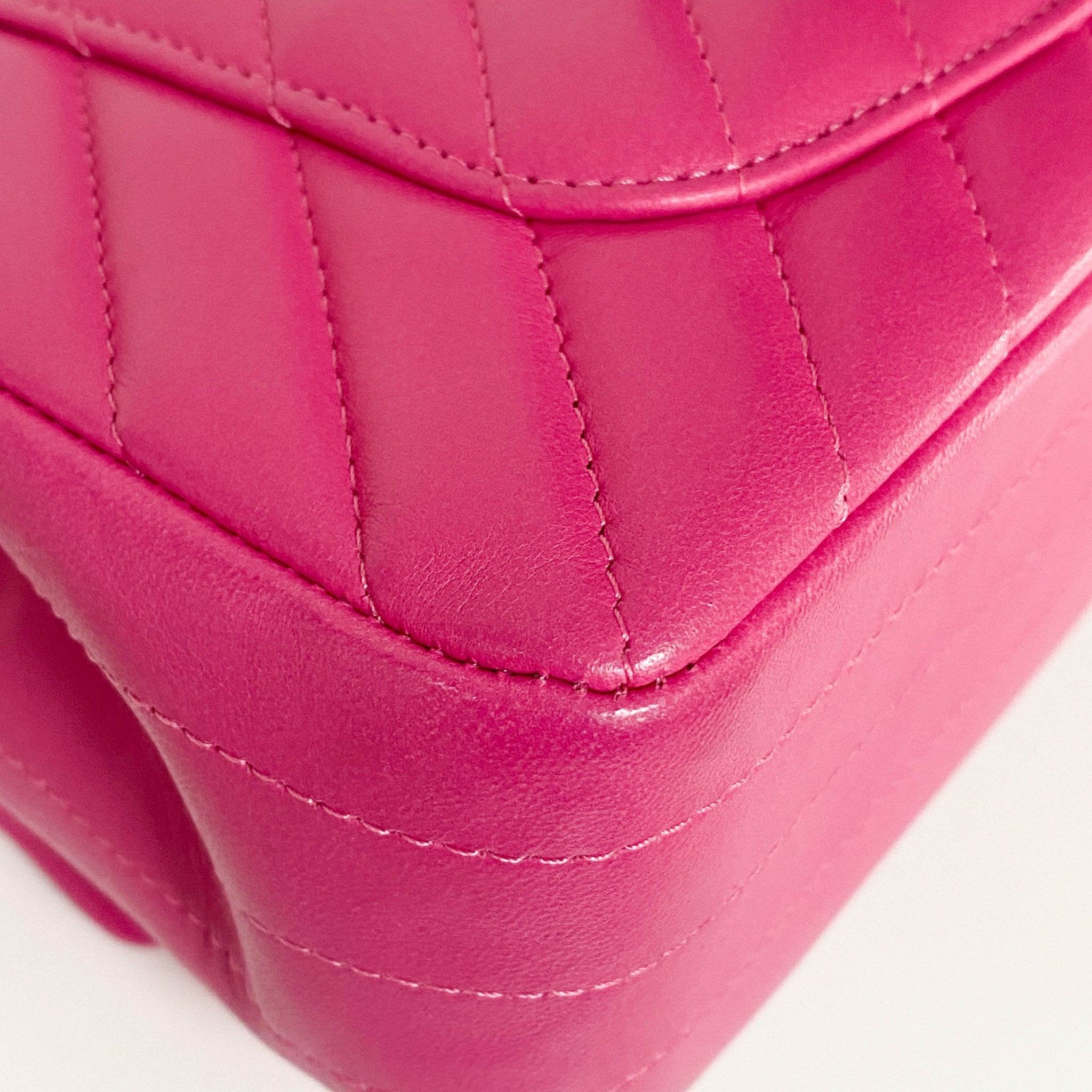 CHANEL Chevron CC V Stitched Single Flap Lambskin Chain Shoulder Bag Pink Gold Hardware in Sold by HIVE PRELOVED-Crossbodybag