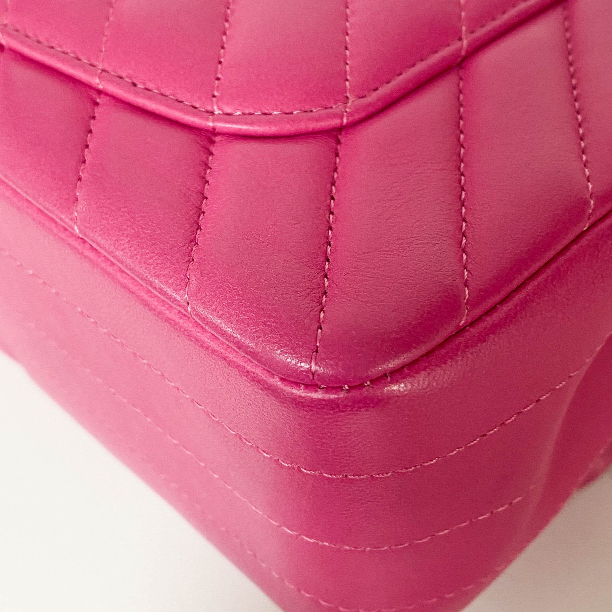 CHANEL Chevron CC V Stitched Single Flap Lambskin Chain Shoulder Bag Pink Gold Hardware in Sold by HIVE PRELOVED-Crossbodybag