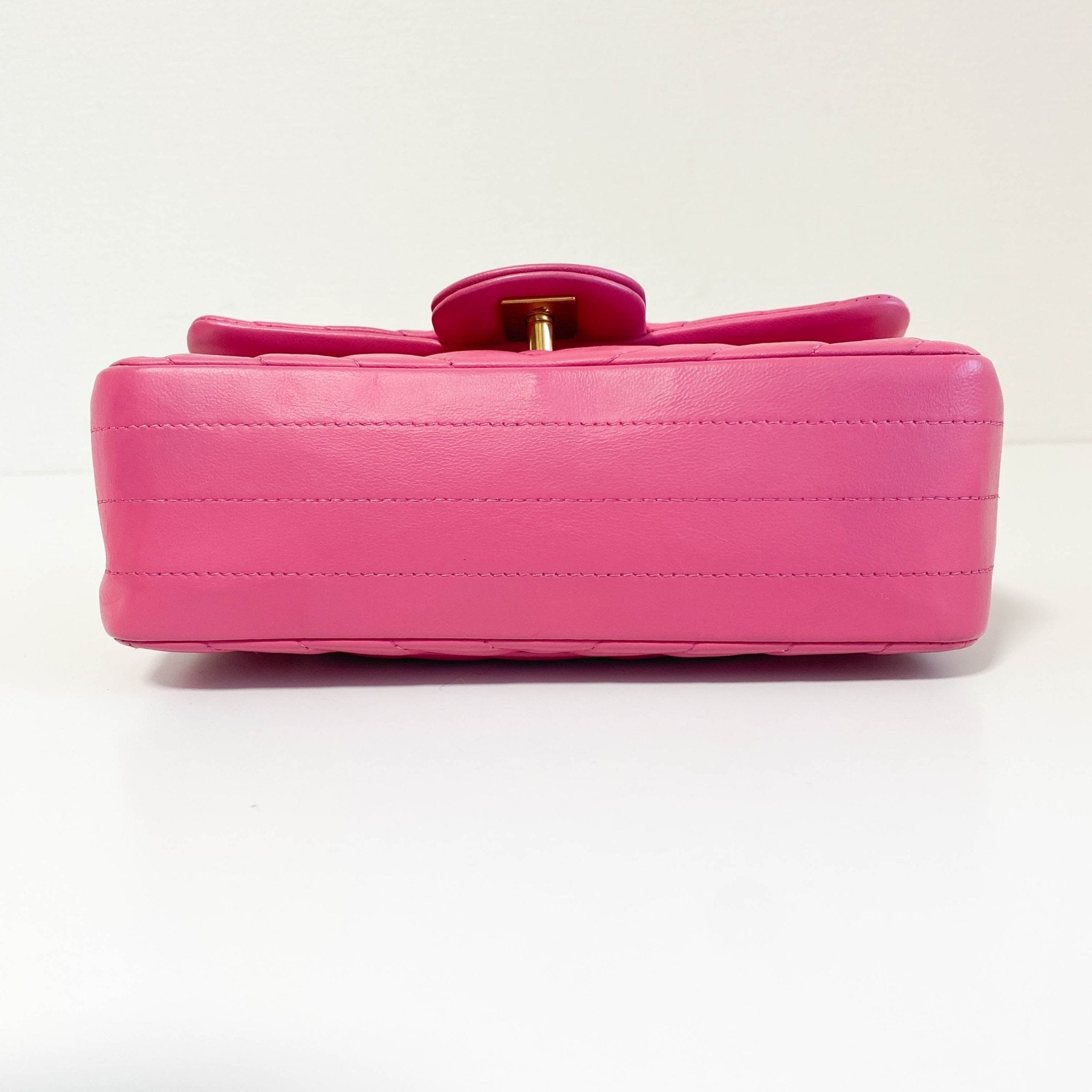 CHANEL Chevron CC V Stitched Single Flap Lambskin Chain Shoulder Bag Pink Gold Hardware in Sold by HIVE PRELOVED Shoulder Bag