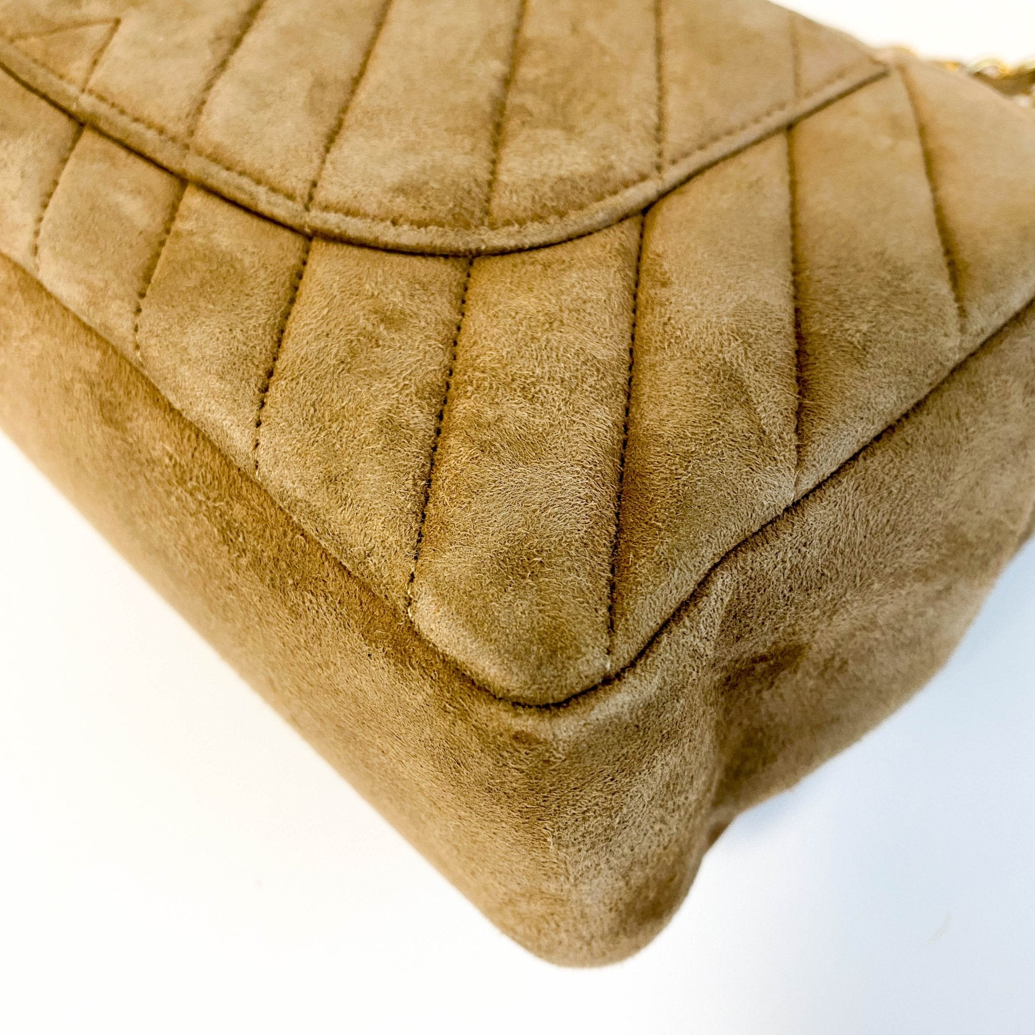 CHANEL Chevron V - stitch Suede W - flap Chain Shoulder Bag, in , Sold by HIVE PRELOVED - Shoulder Bags, ,