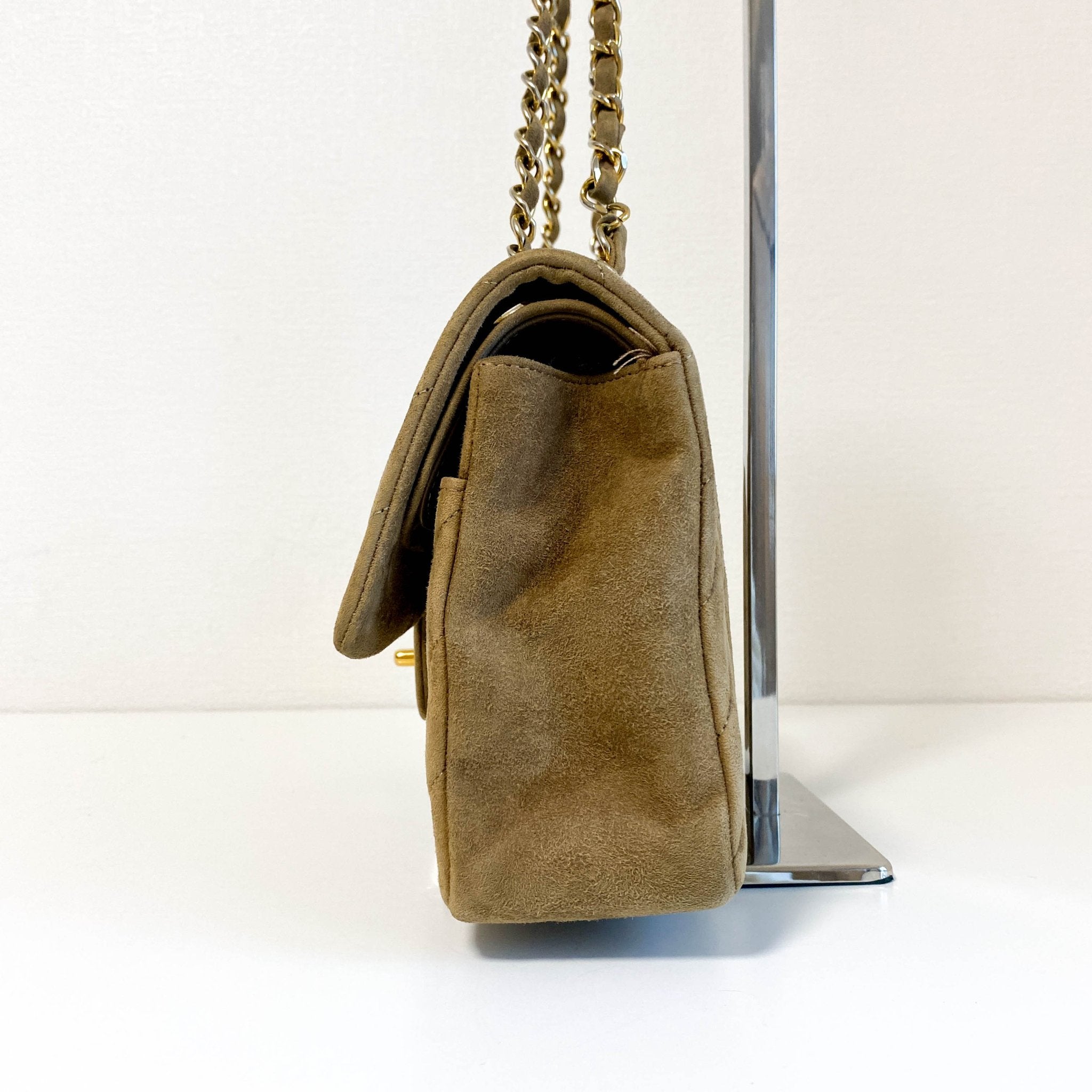 CHANEL Chevron V - stitch Suede W - flap Chain Shoulder Bag, in , Sold by HIVE PRELOVED - Shoulder Bags, ,