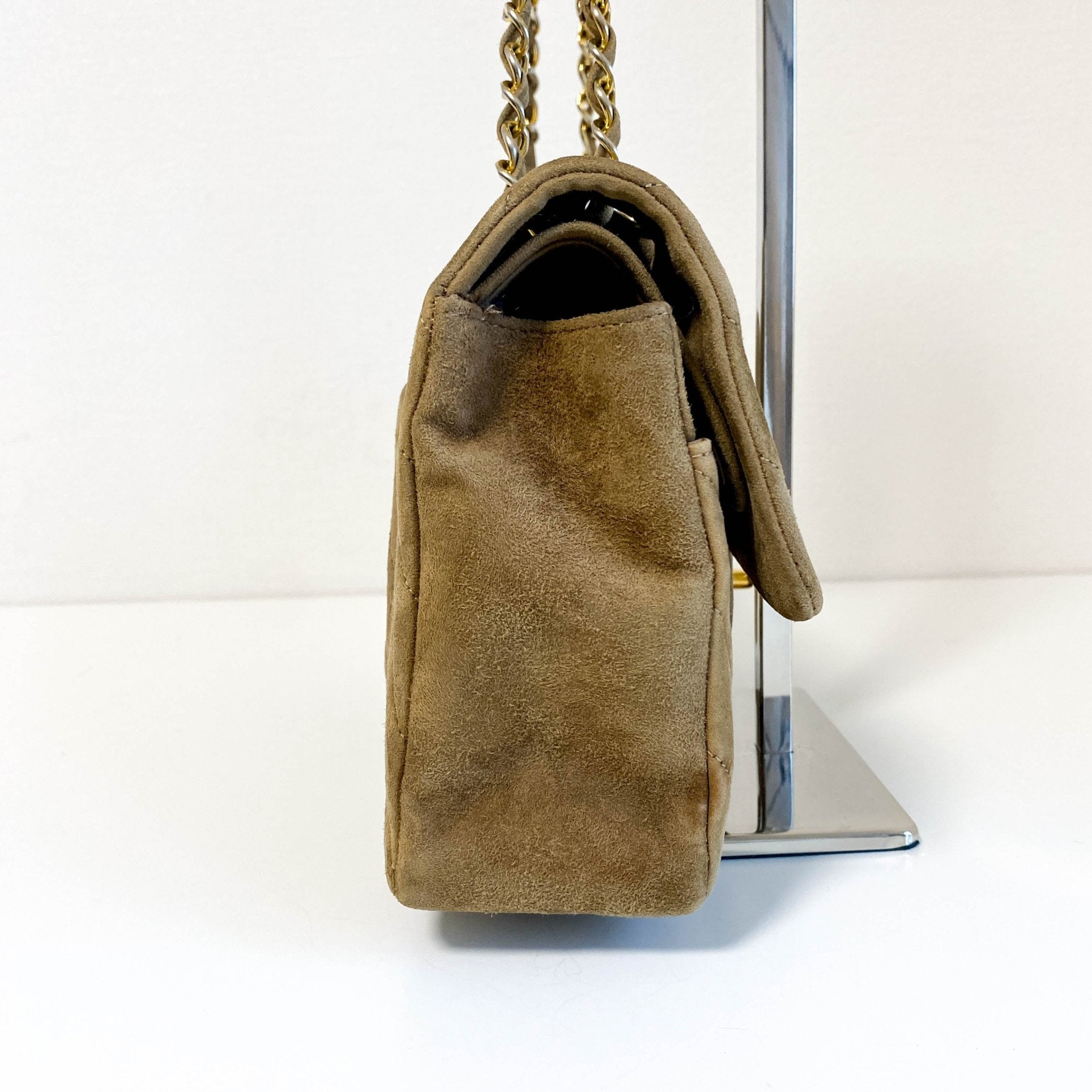 CHANEL Chevron V - stitch Suede W - flap Chain Shoulder Bag, in , Sold by HIVE PRELOVED - Shoulder Bags, ,