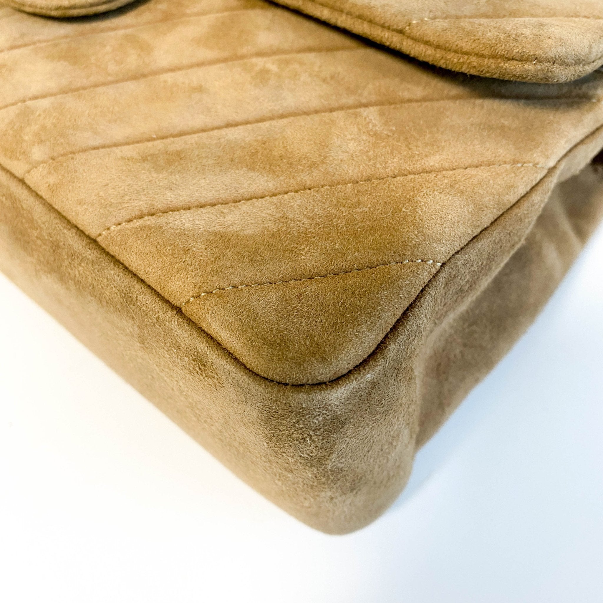 CHANEL Chevron V - stitch Suede W - flap Chain Shoulder Bag, in , Sold by HIVE PRELOVED - Shoulder Bags, ,