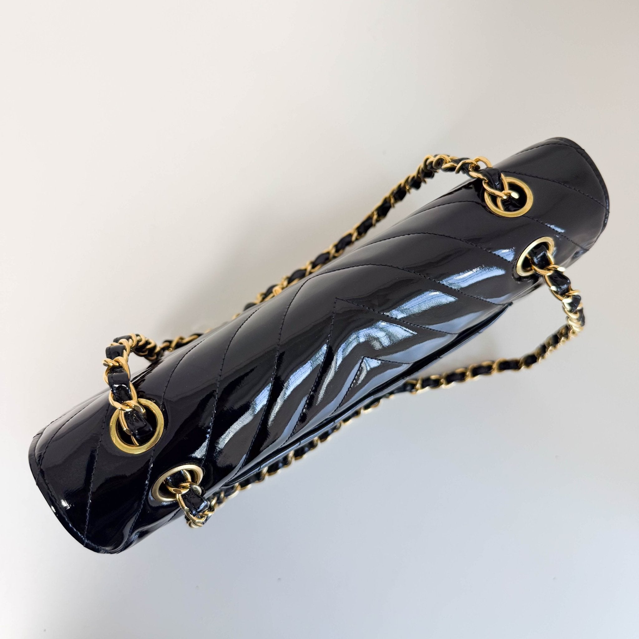 CHANEL Chevron Vernish Leather Chain Strap Shoulder Bag, in , Sold by HIVE PRELOVED - Shoulder Bags, ,