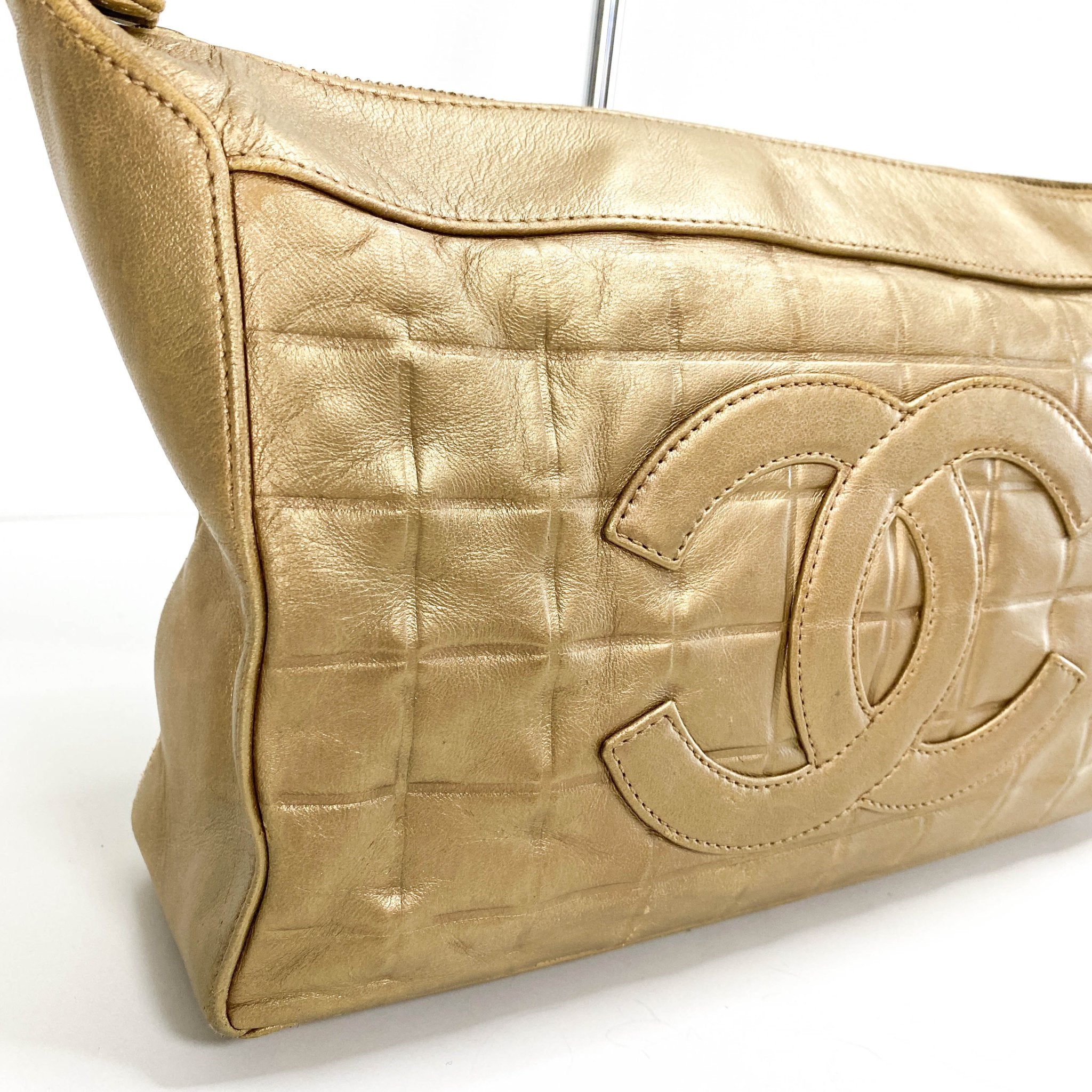 CHANEL Chocolate Bar Metal Gold Lambskin Shoulder Bag, in , Sold by HIVE PRELOVED - Shoulder Bags, ,