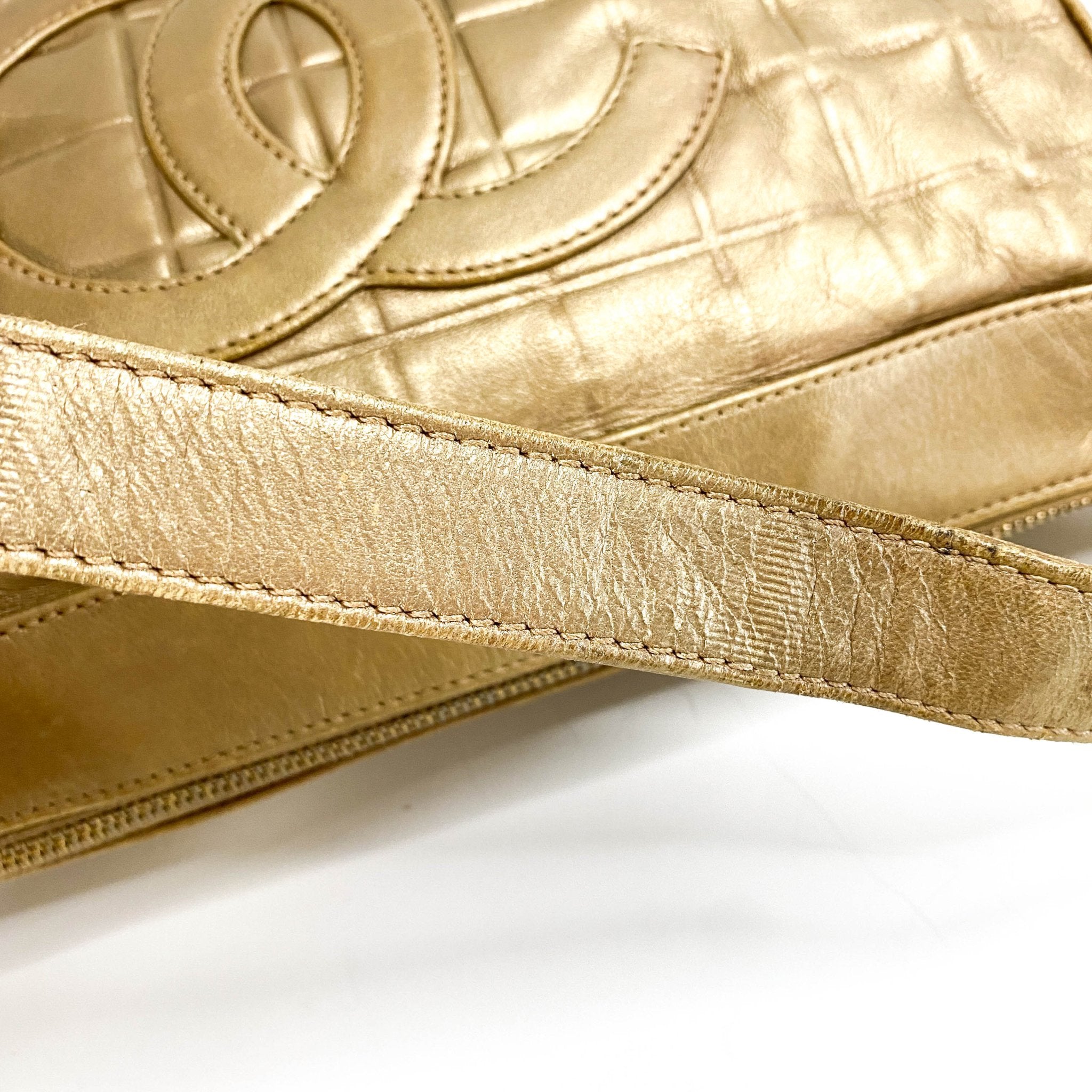 CHANEL Chocolate Bar Metal Gold Lambskin Shoulder Bag, in , Sold by HIVE PRELOVED - Shoulder Bags, ,