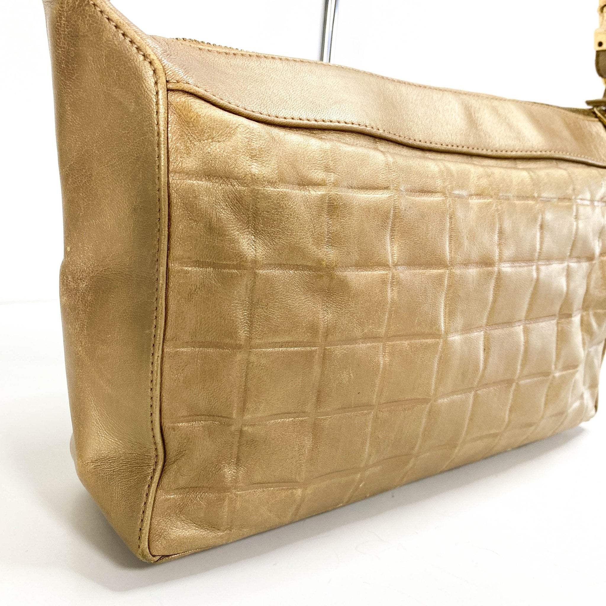 CHANEL Chocolate Bar Metal Gold Lambskin Shoulder Bag, in , Sold by HIVE PRELOVED - Shoulder Bags, ,