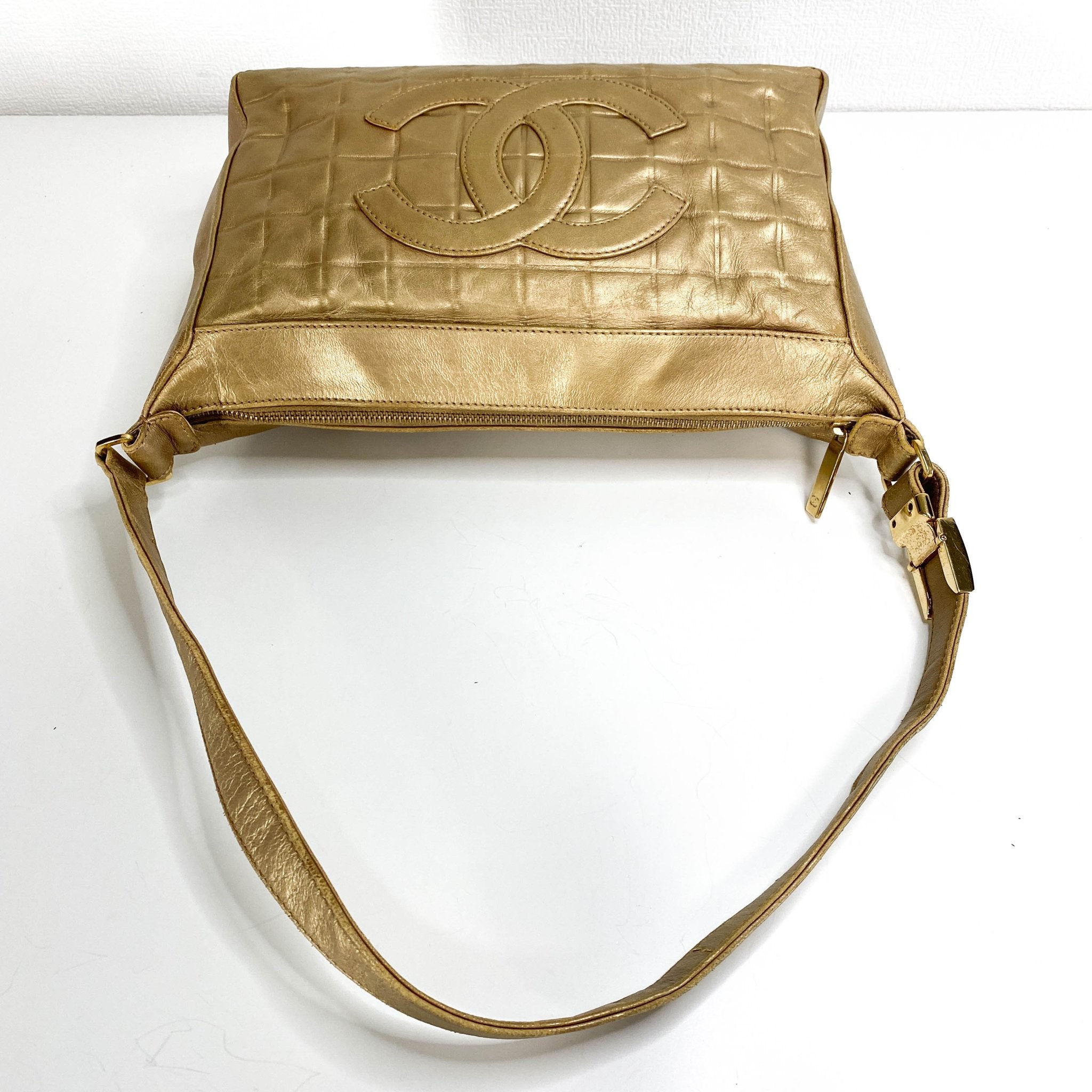 CHANEL Chocolate Bar Metal Gold Lambskin Shoulder Bag, in , Sold by HIVE PRELOVED - Shoulder Bags, ,