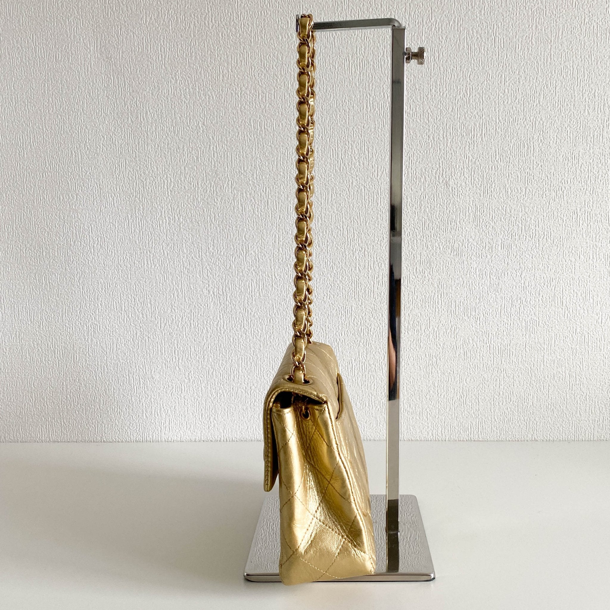 CHANEL Classic Flap Gold Lambskin Mini Gold Chain Shoulder Bag, in , Sold by HIVE PRELOVED - Crossbody bags, ,