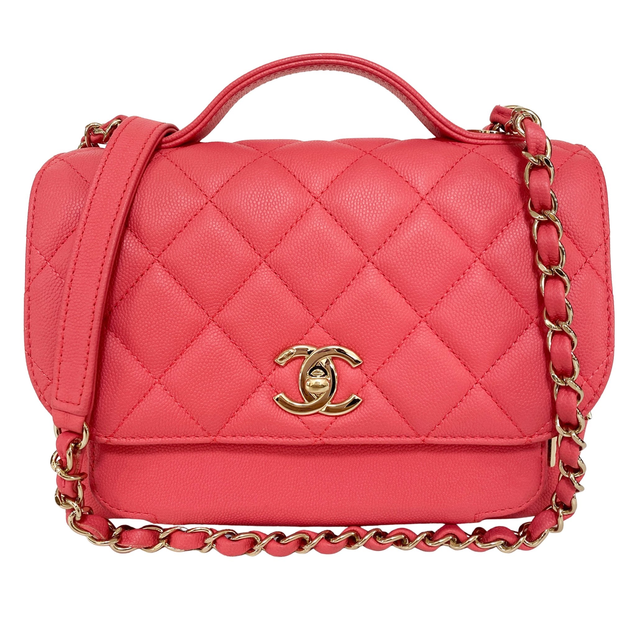 CHANEL Coco Business Affinity Caviar Leather Quilted Crossbody Bag Salmon Pink, in , Sold by HIVE PRELOVED - Crossbody bags, Handle Bags,