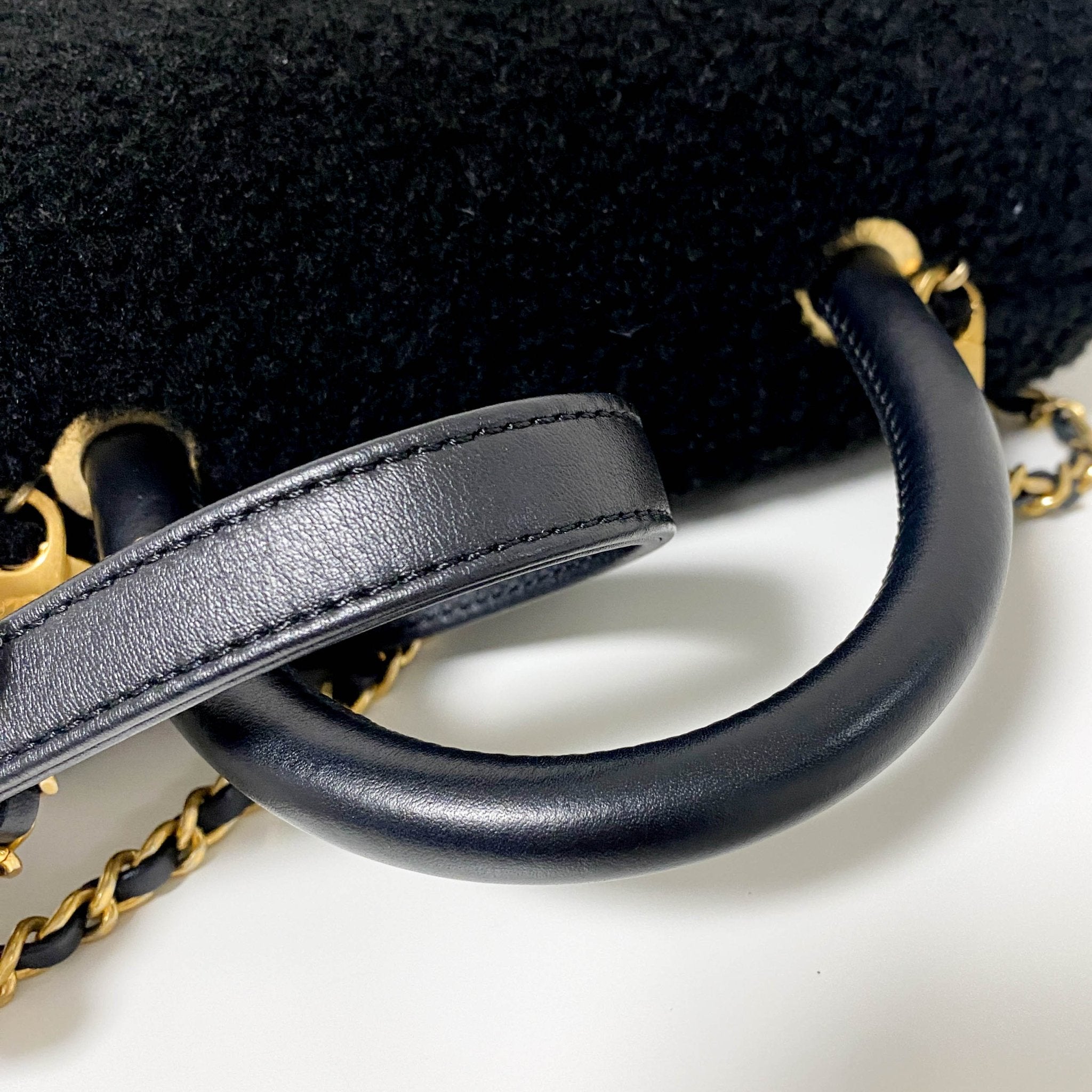CHANEL Coco Handle 2016 - 2017 Black Shearling Top Handle Bag, in , Sold by HIVE PRELOVED - Handle Bags, ,