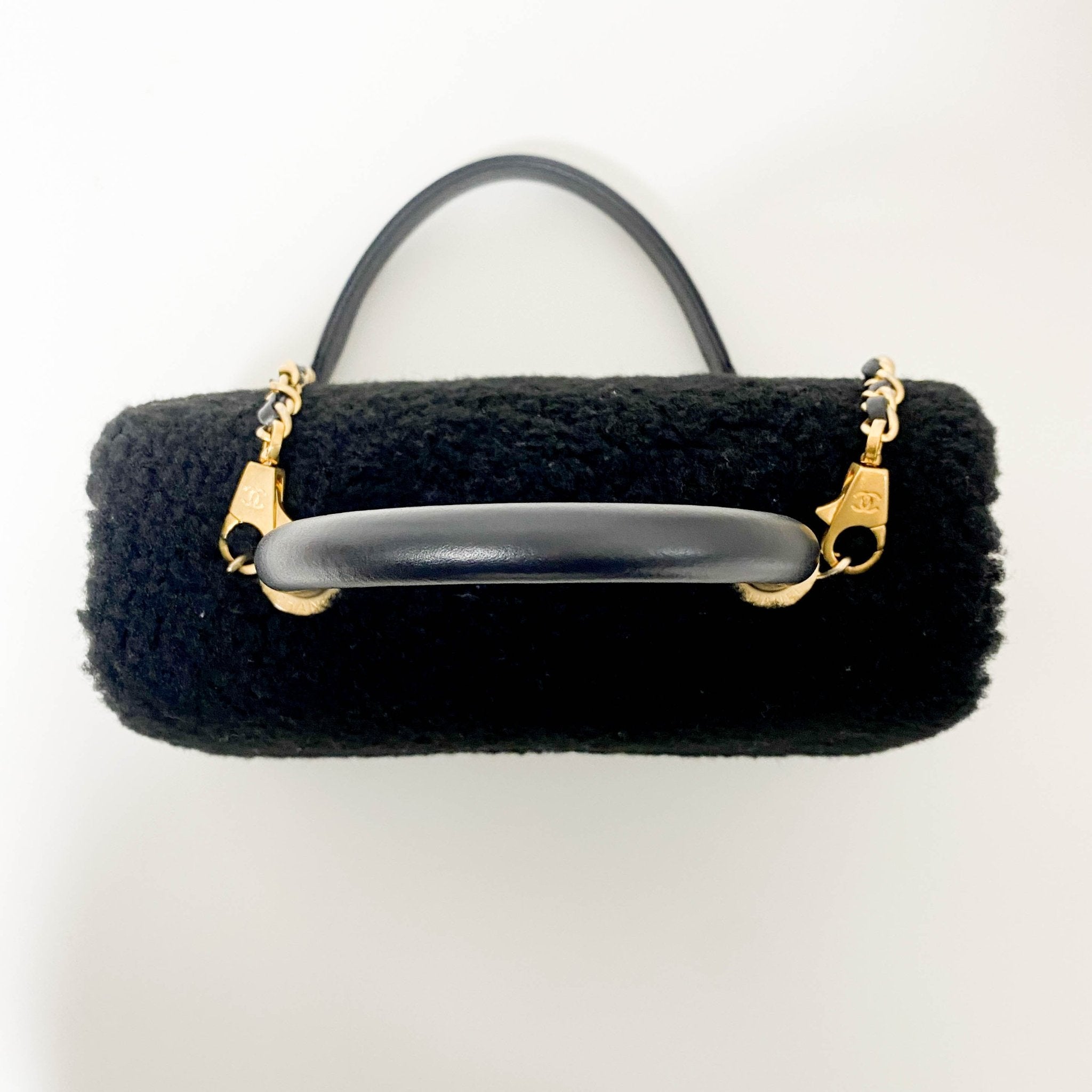 CHANEL Coco Handle 2016 - 2017 Black Shearling Top Handle Bag, in , Sold by HIVE PRELOVED - Handle Bags, ,