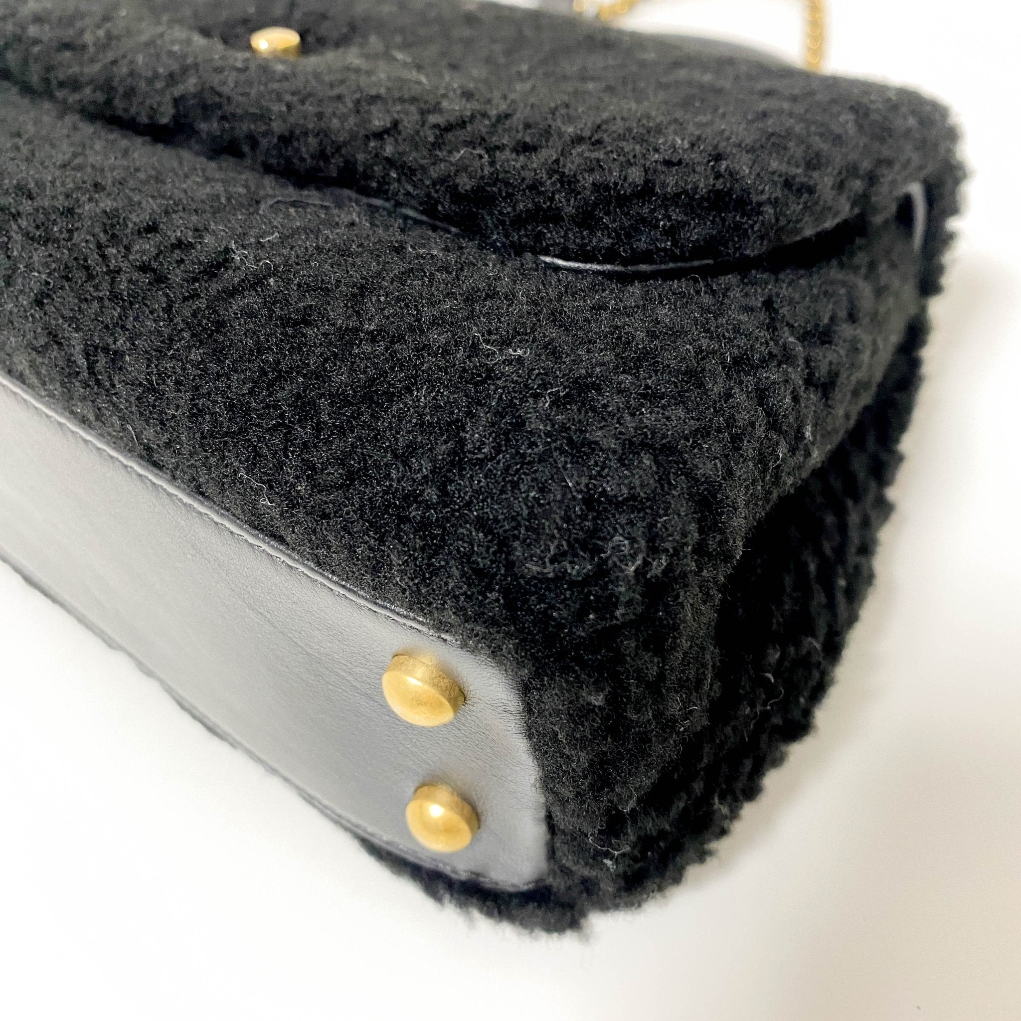 CHANEL Coco Handle 2016 - 2017 Black Shearling Top Handle Bag, in , Sold by HIVE PRELOVED - Handle Bags, ,