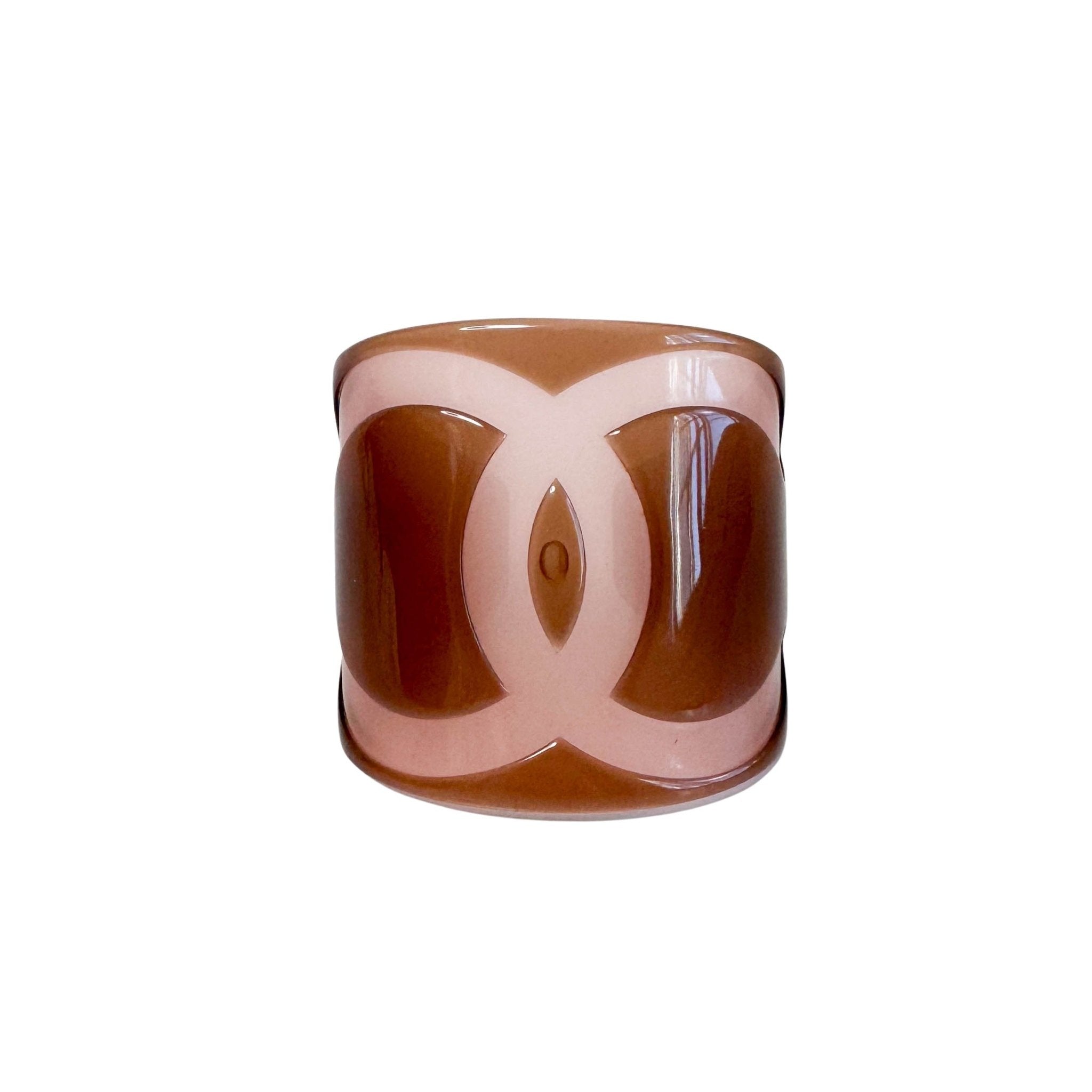 CHANEL Coco Pink Brown Plastic Bangle, in , Sold by HIVE PRELOVED - Bangles, ,